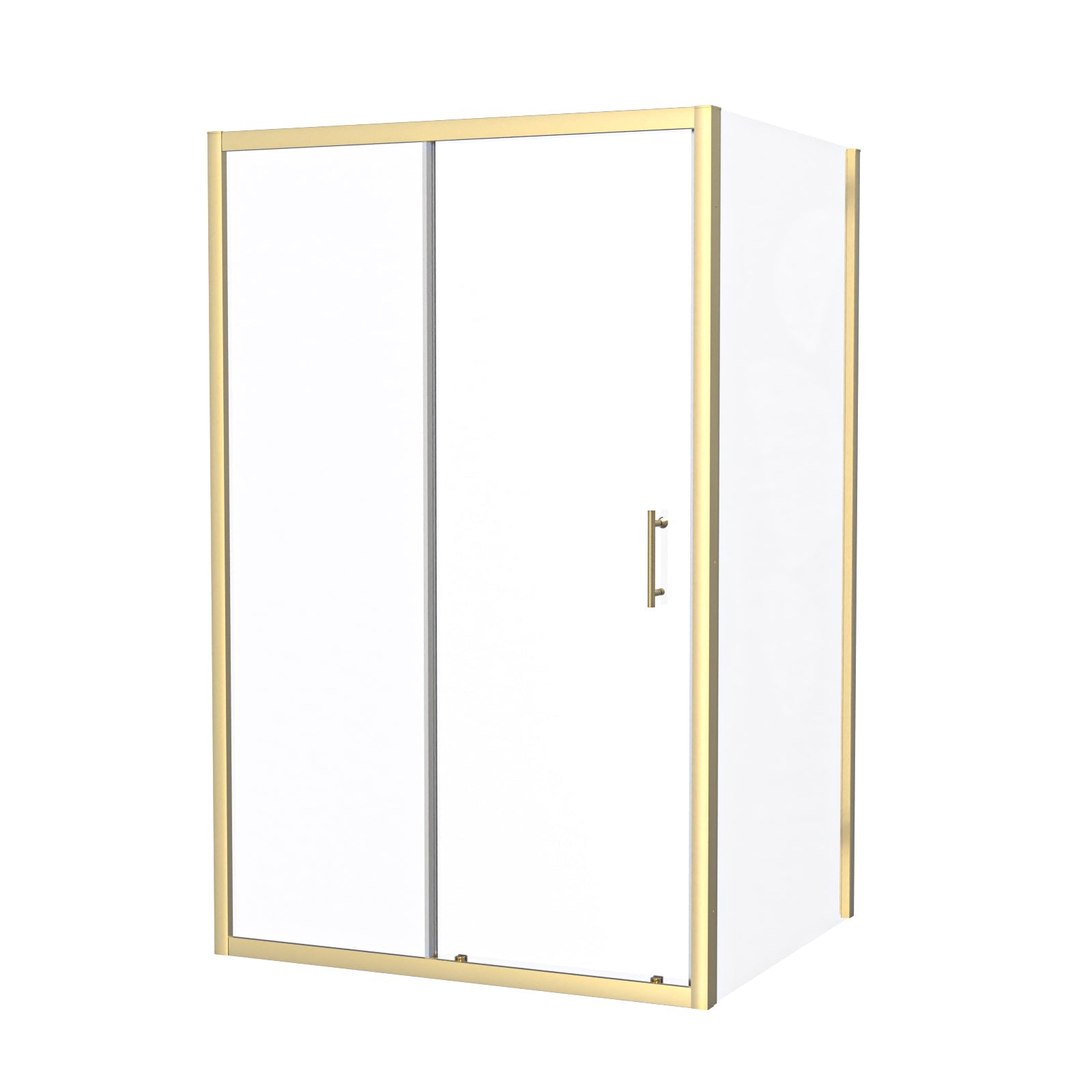 Manga 1200 x 1000mm Shower Enclosure Sliding Door & Side Panel Brushed Brass