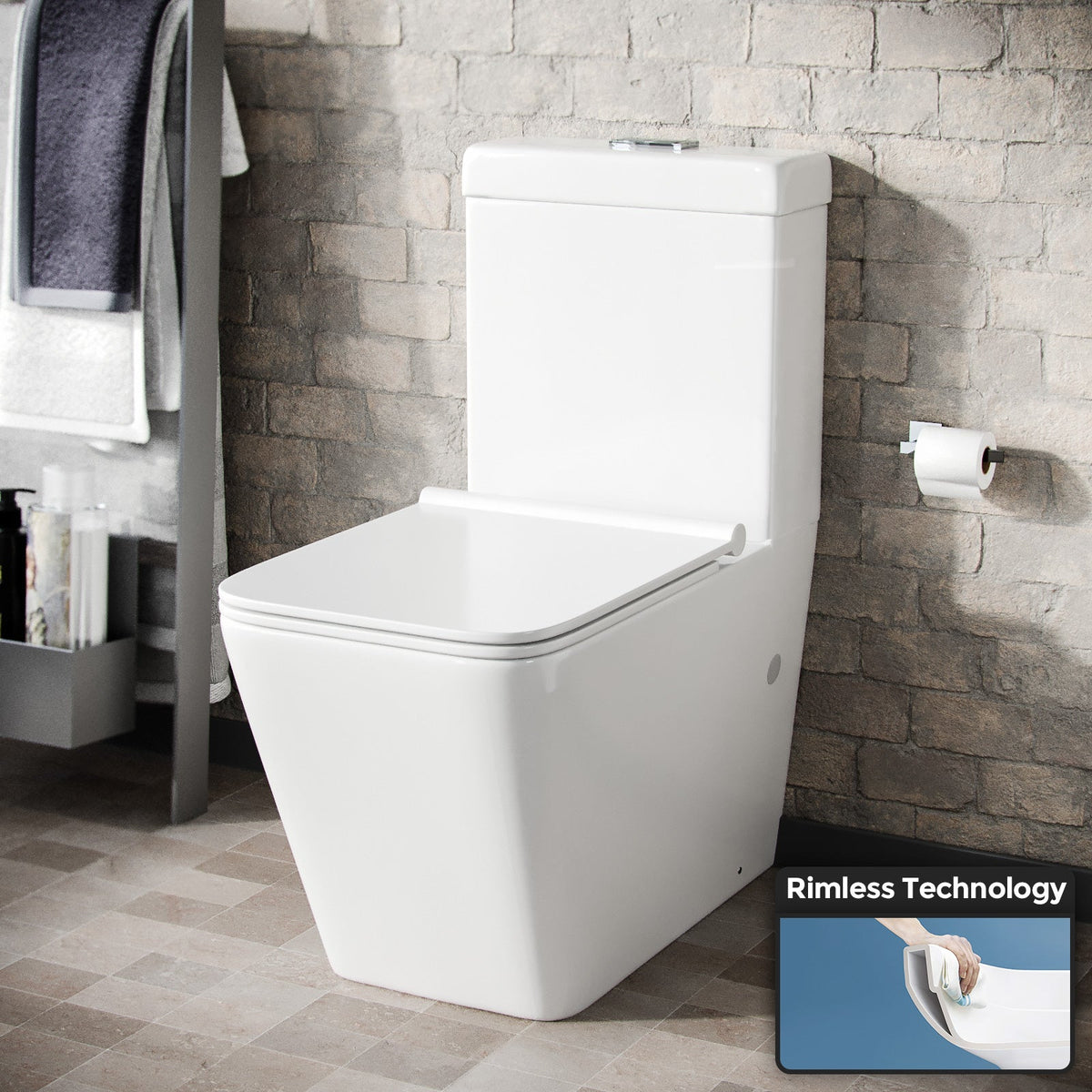 Norman Square Cloakroom Close Coupled WC Toilet