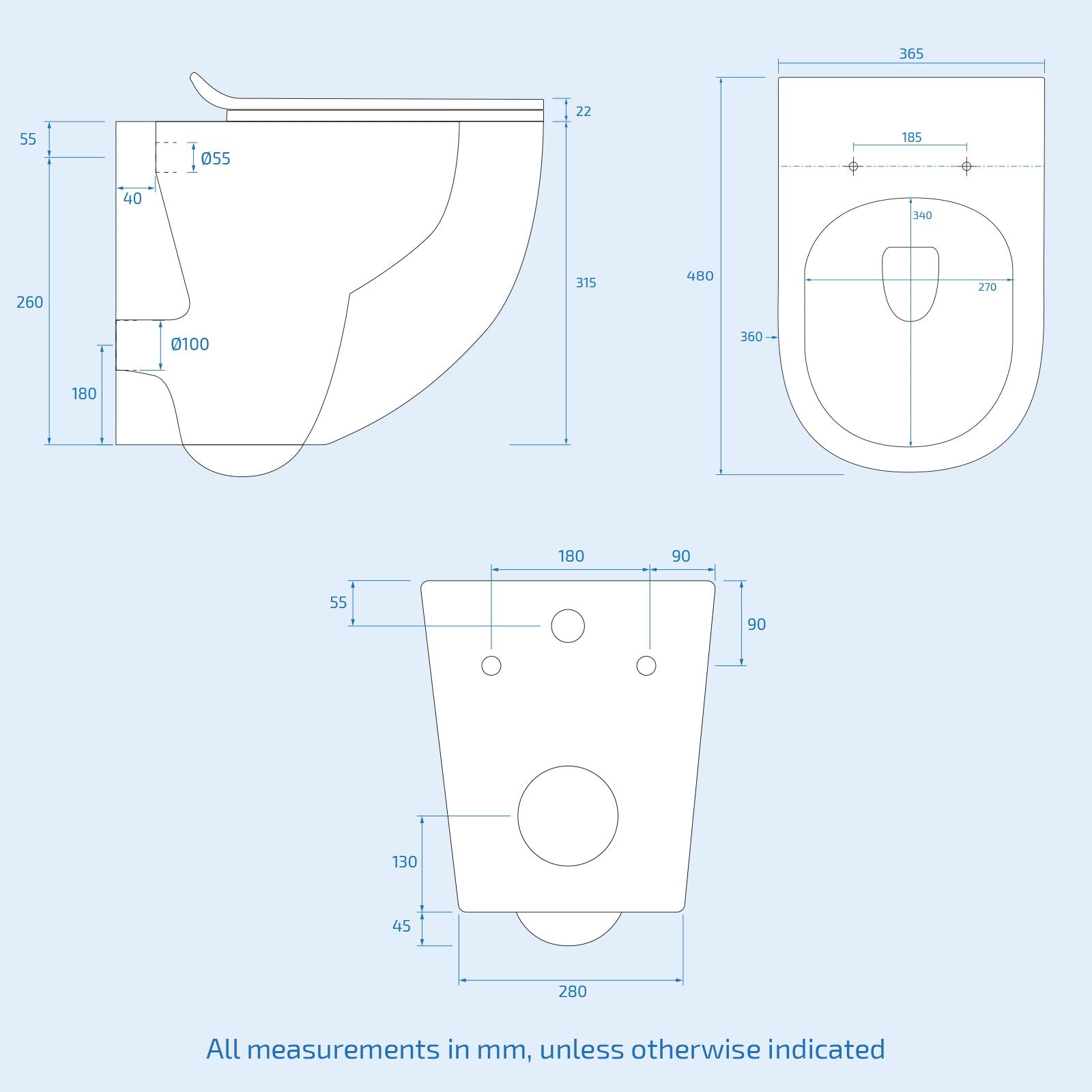 Declan Rimless Wall Hung Toilet Pan + Soft Close Toilet Seat