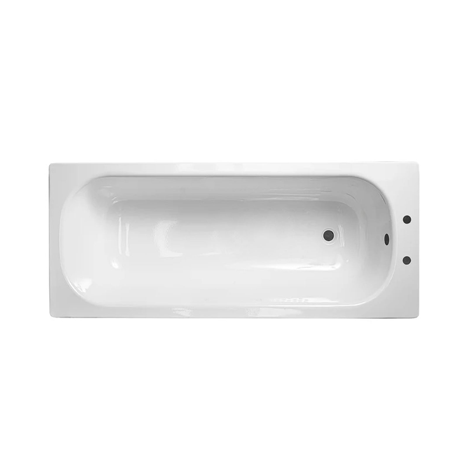 Dylan 1600 x 700mm Gloss White Steel Enamel Bath with 2 Tap Holes