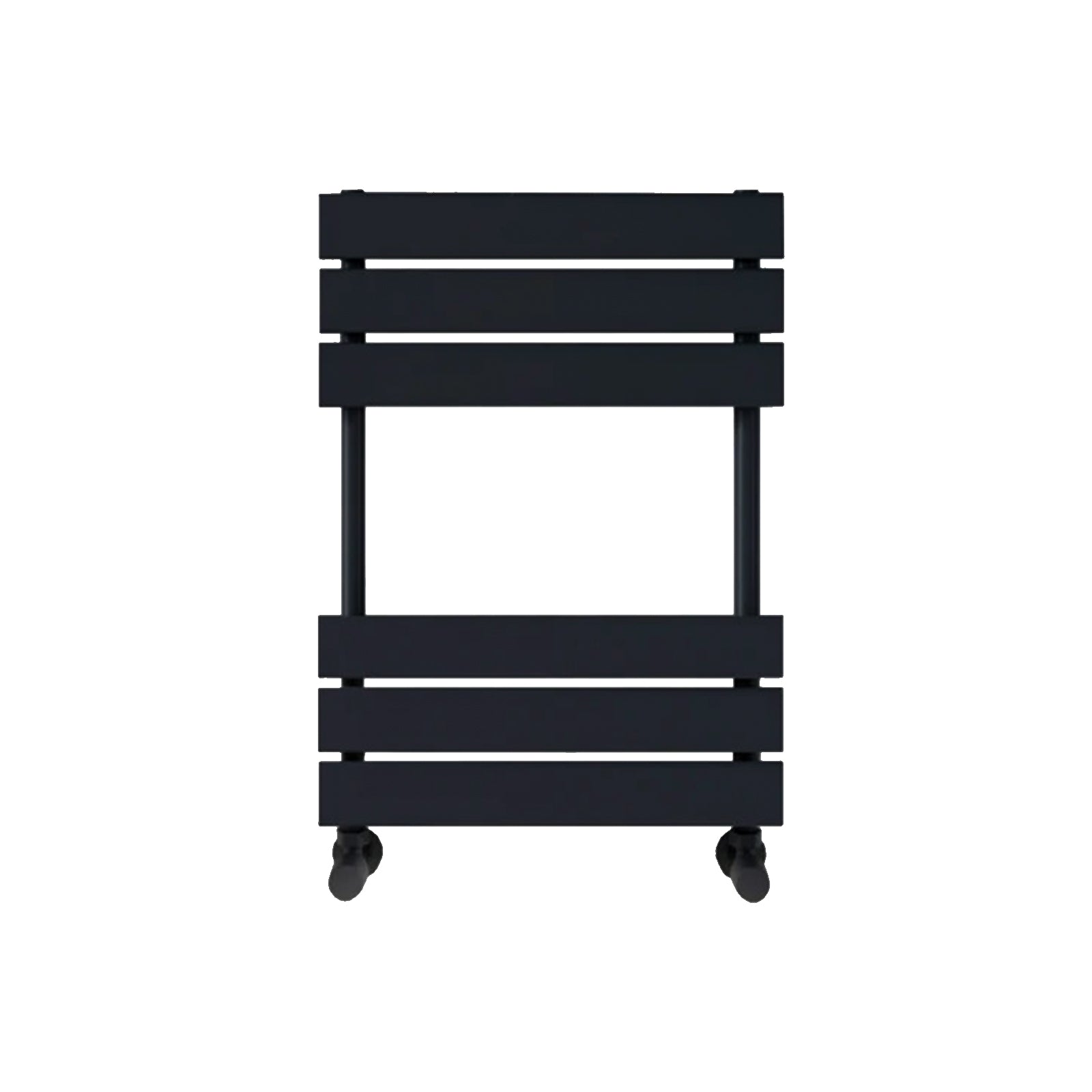 650mm H x 400mm W Black Flat Panel Heated Towel Rail Radiator