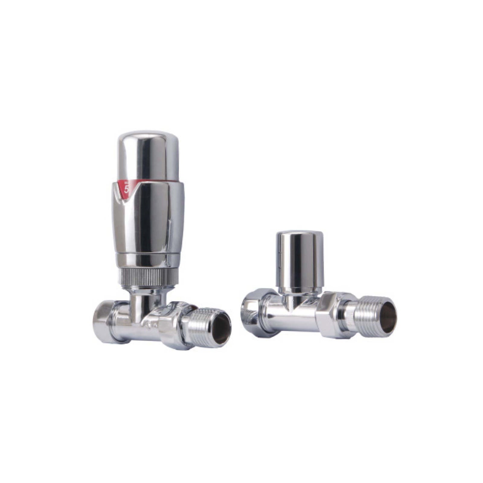 Chrome Straight Thermostatic Radiator Valves