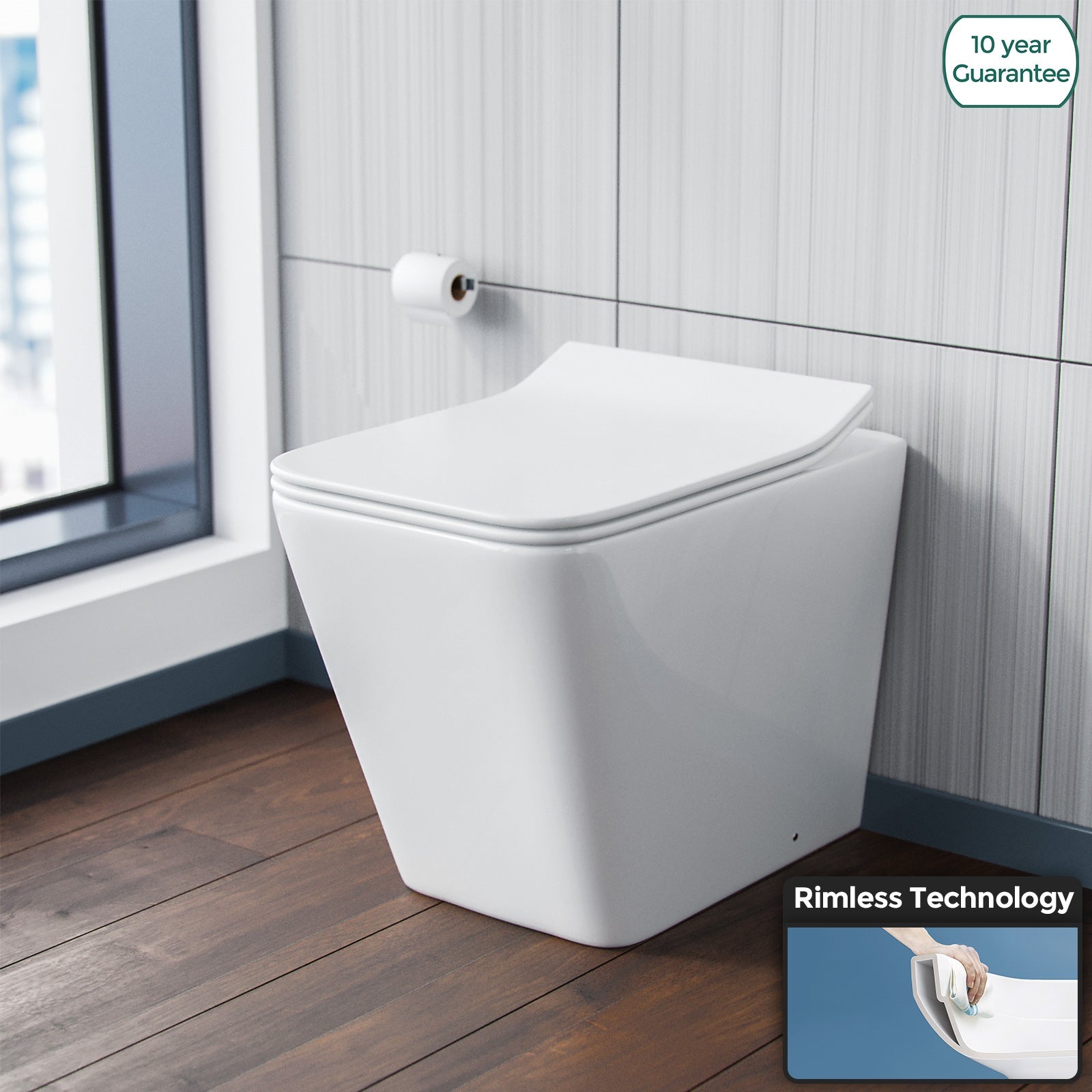 Ellen 550mm Vanity Basin Unit, WC Unit & Elora Back To Wall Toilet White