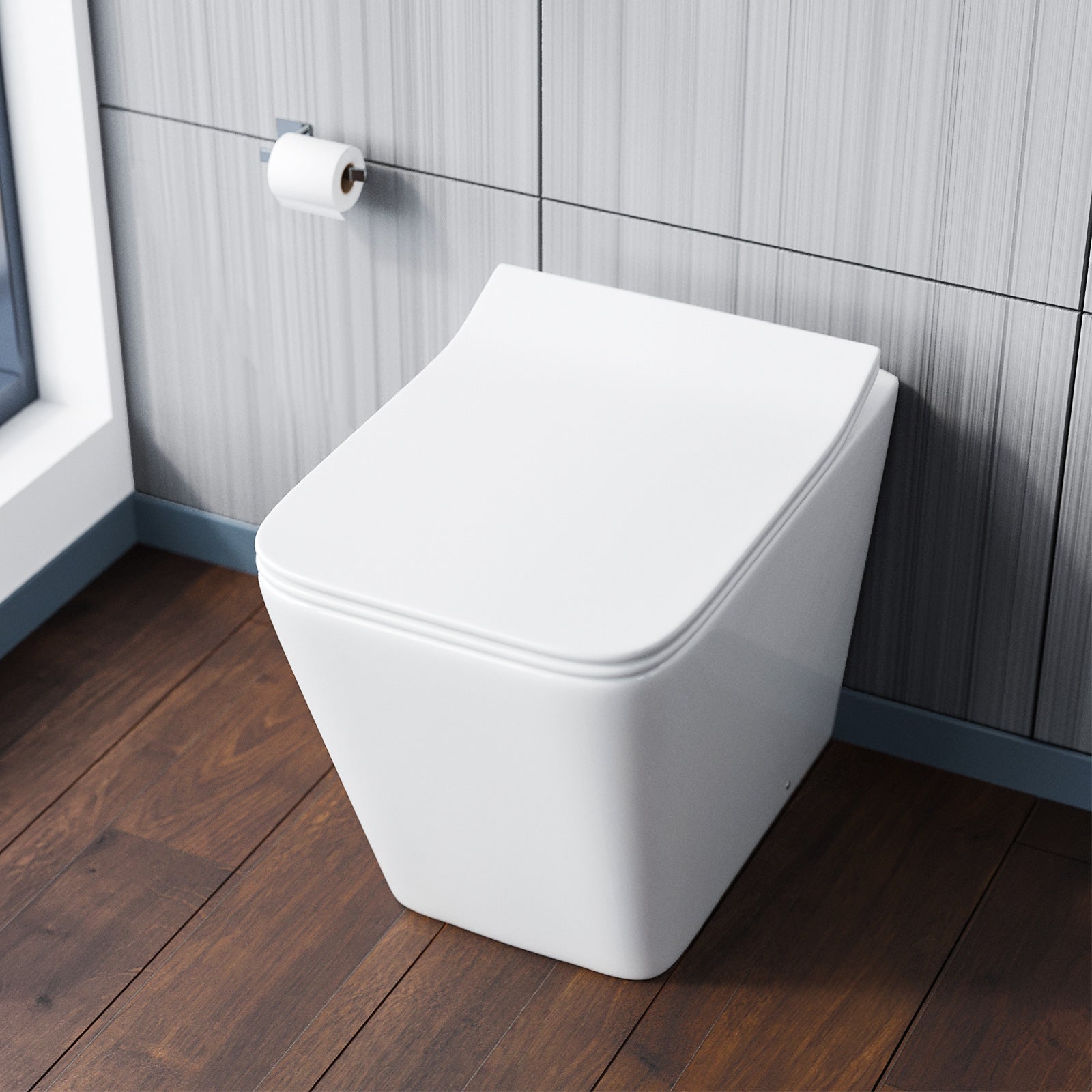 Milan Back To Wall Rimless Toilet, Concealed Cistern & Seat White