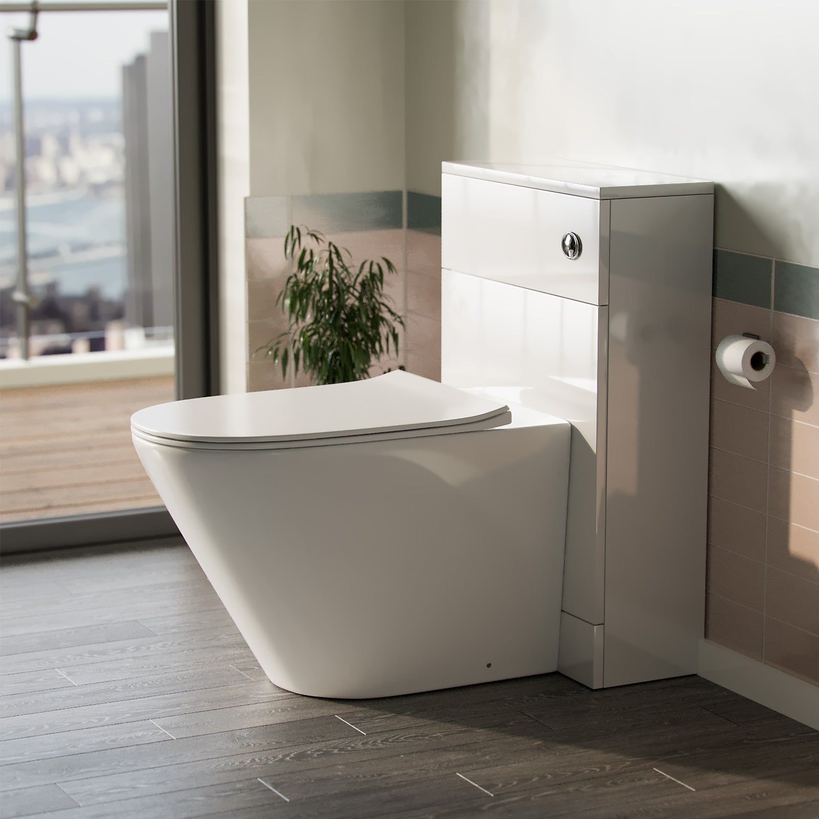 Ellis Back To Wall WC Toilet with Concealed Cistern Bathroom Unit