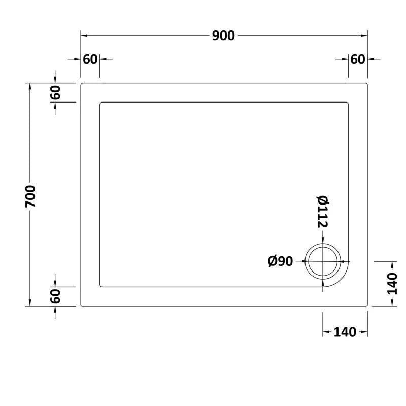 Hardwick Frameless Quadrant Sliding Enclosure # Options_900 x 700 mm