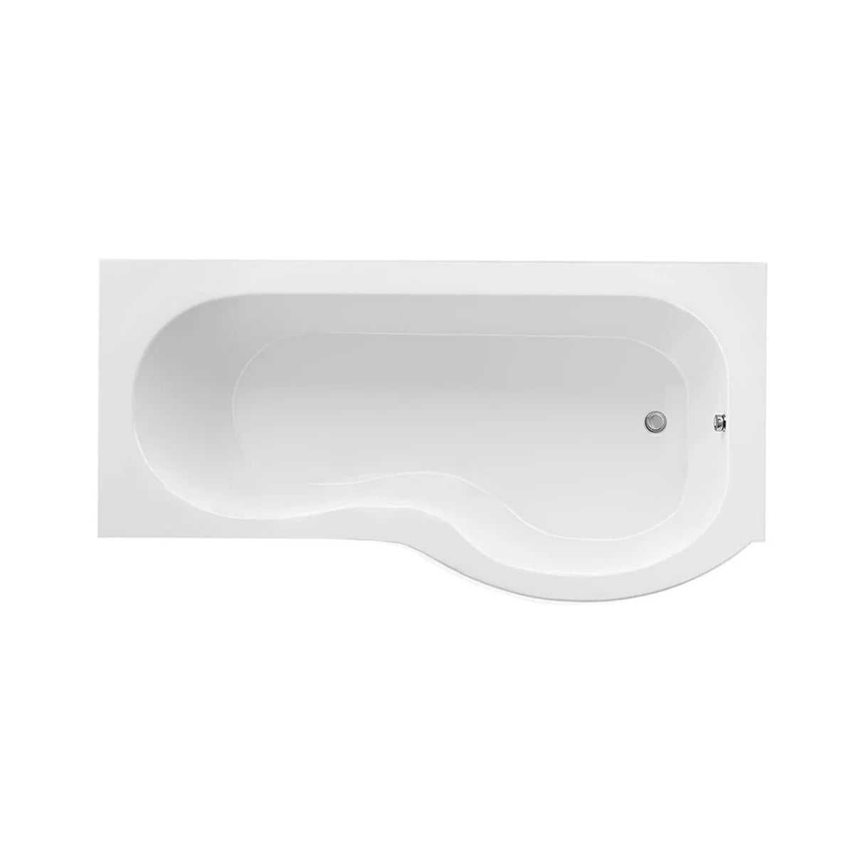 1500mm P Shaped Right Hand Curved Shower Bath Acrylic