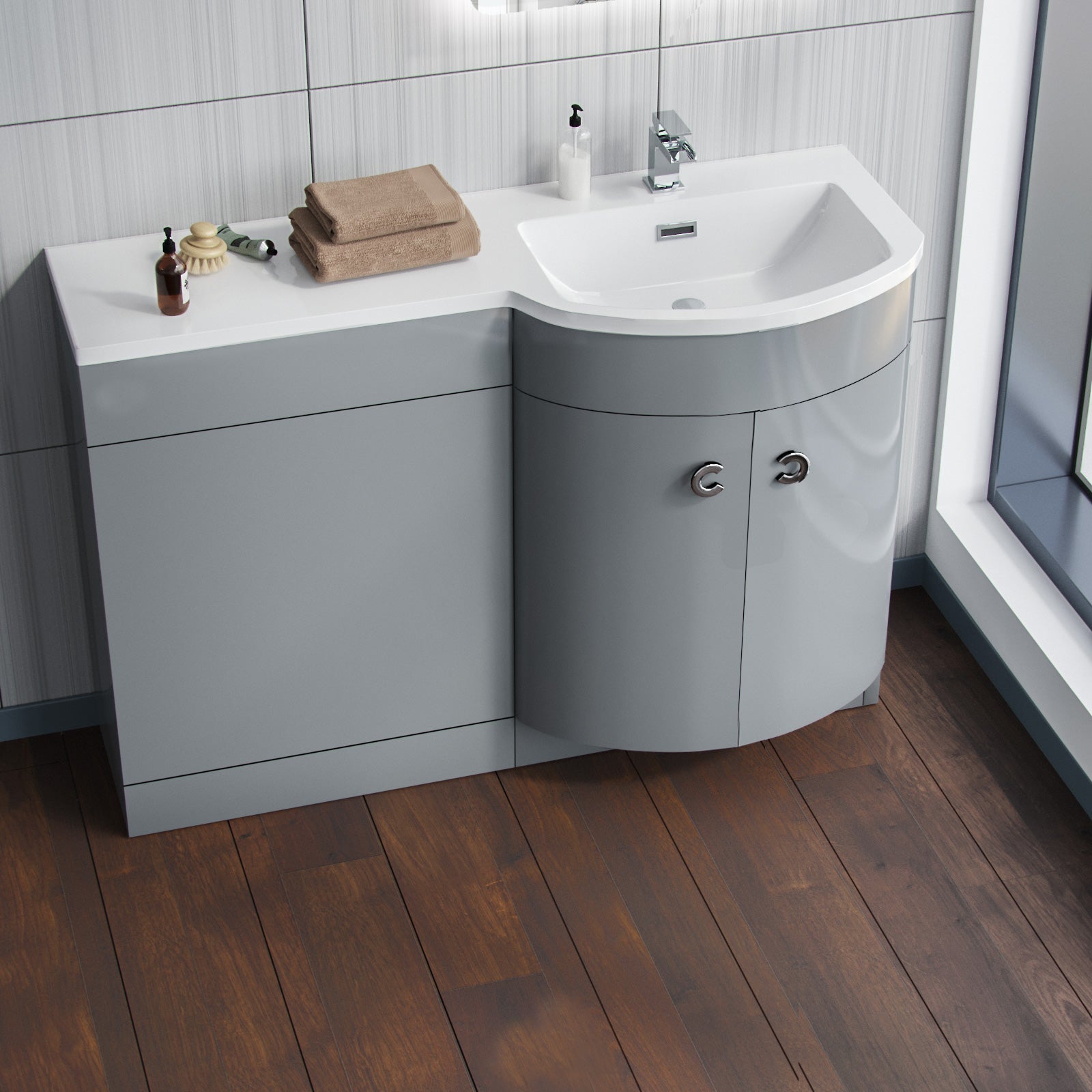 Dene Grey 1100mm Vanity Combination WC Basin Unit