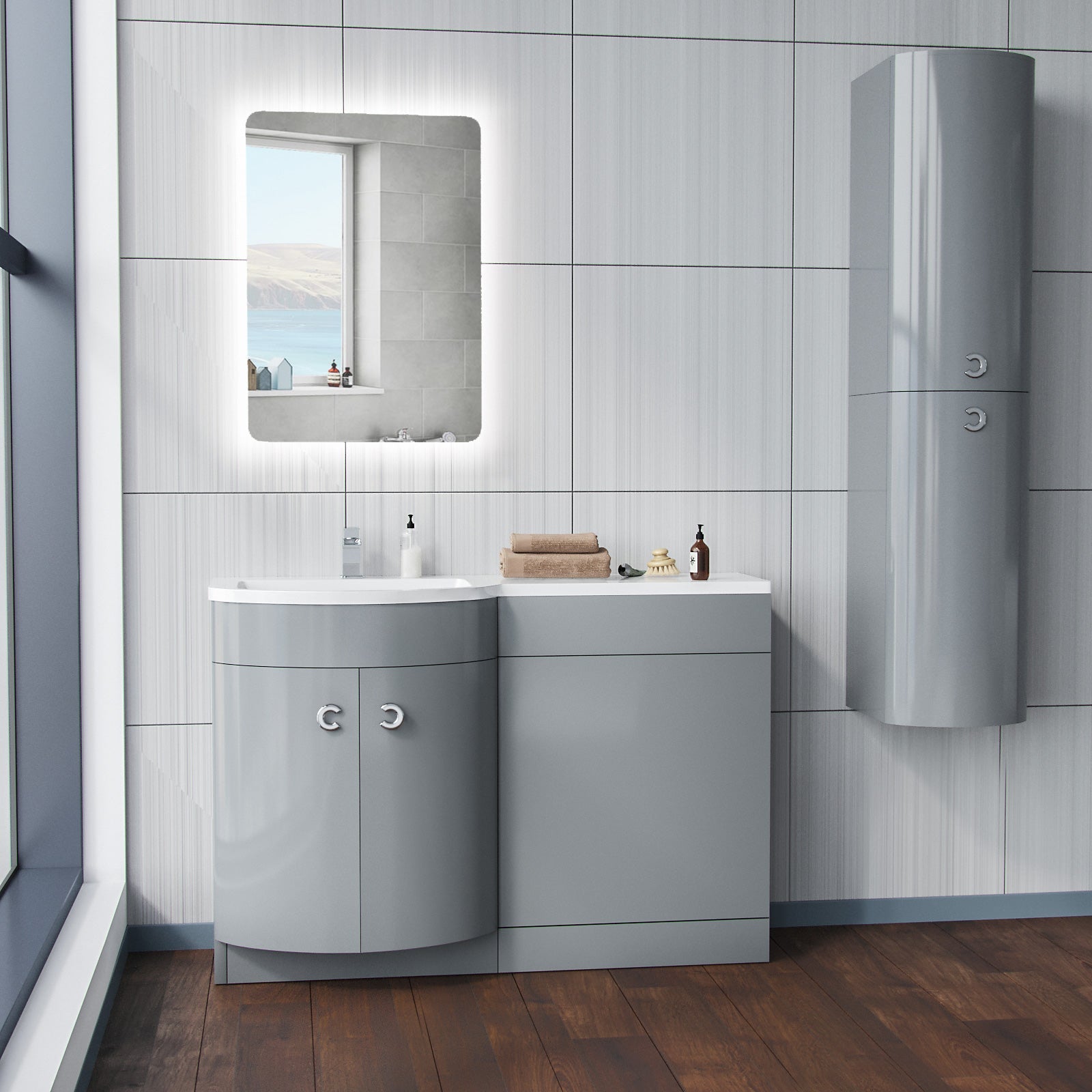 Dene Grey 1100mm Vanity Combination WC Basin Unit