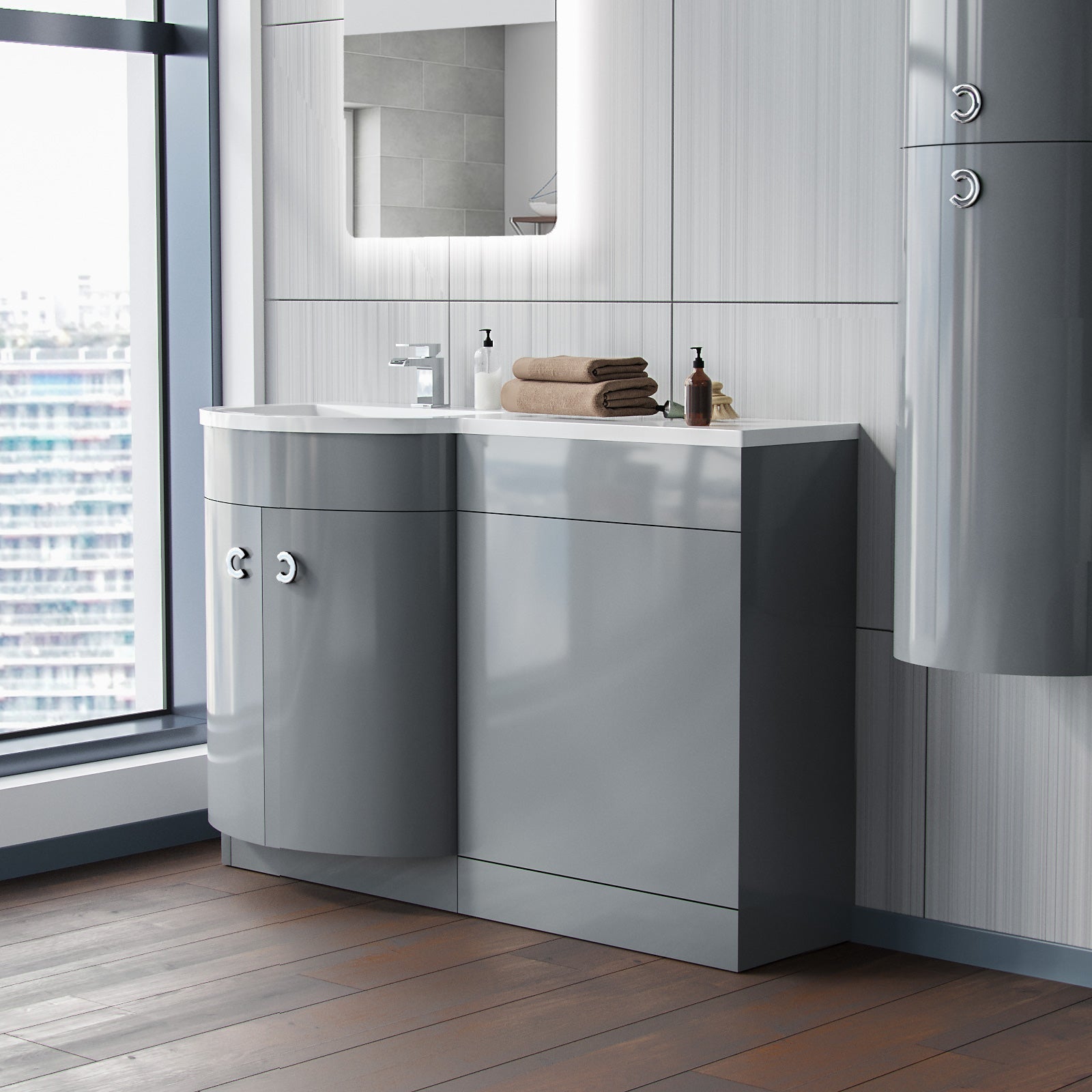 Dene Grey 1100mm Vanity Combination WC Basin Unit