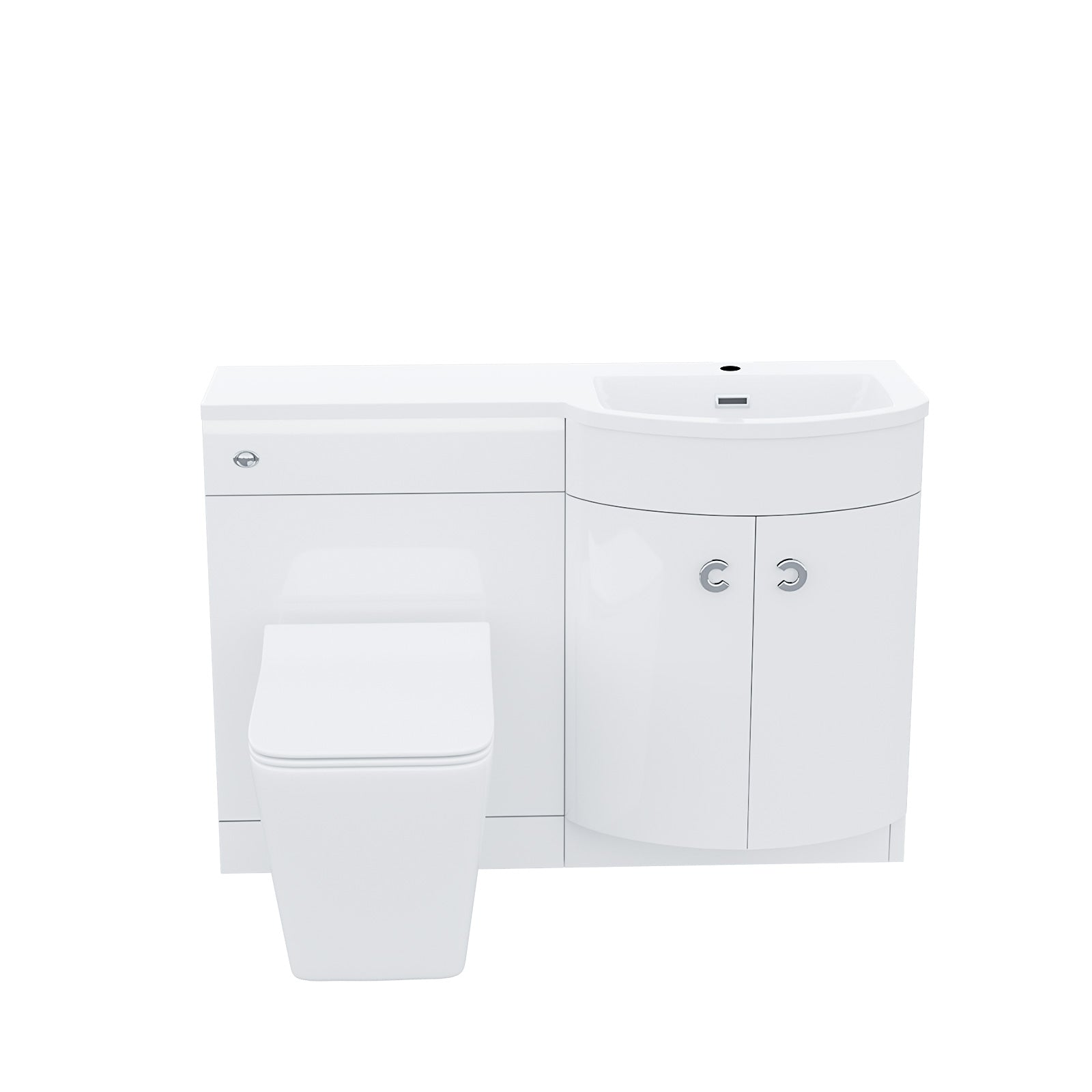 Dene 1100mm Vanity Basin Unit White & Elora Back To Wall Toilet White
