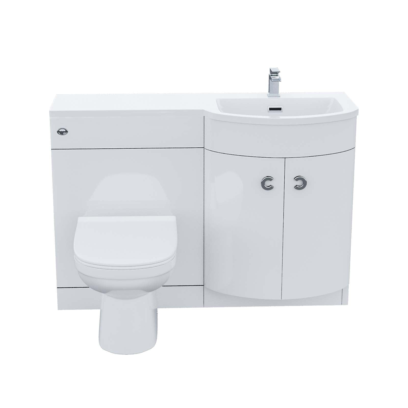 Dene White 1100mm Vanity Basin Unit & Desone Back To Wall Toilet