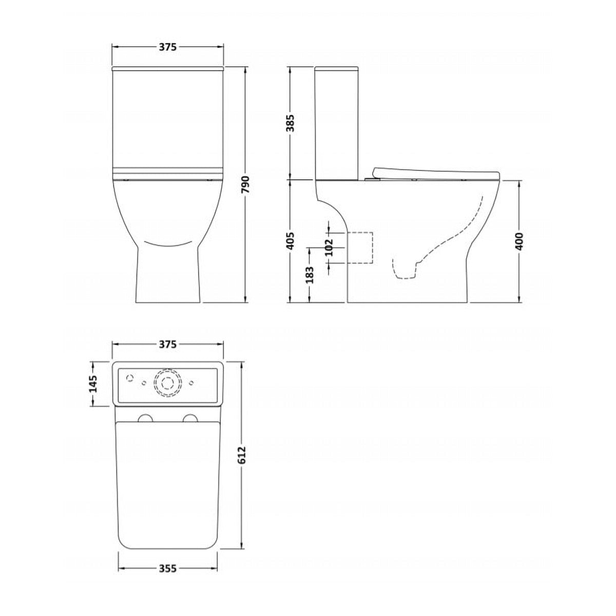Modern Cloakroom Suite with Close Coupled Toilet and Full Pedestal Basin