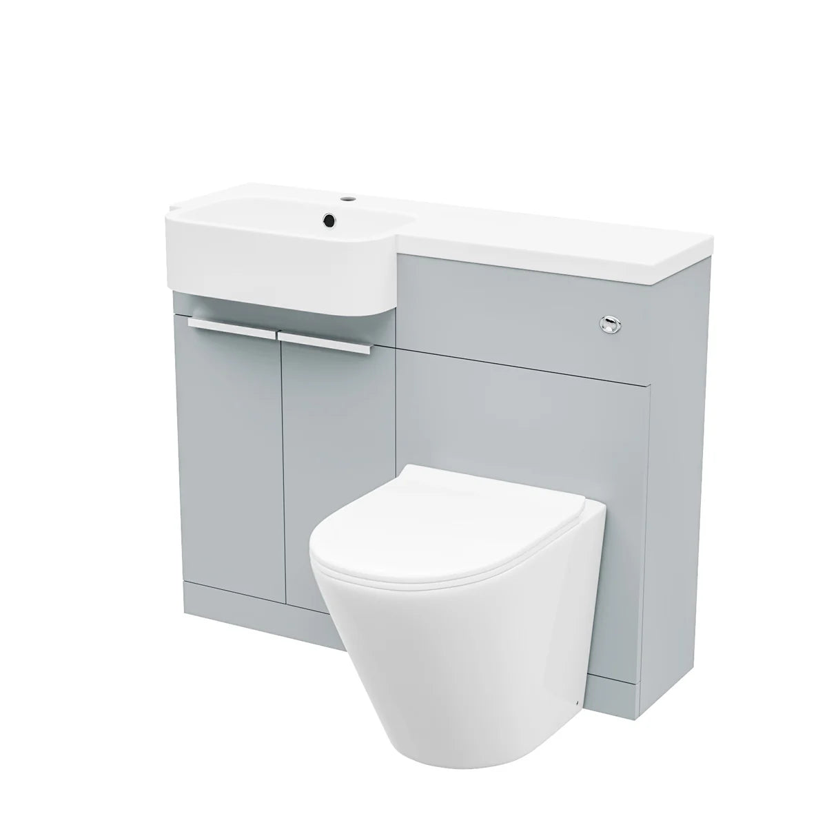 1000mm Left Hand Matte Grey Basin Vanity WC Unit Round Toilet