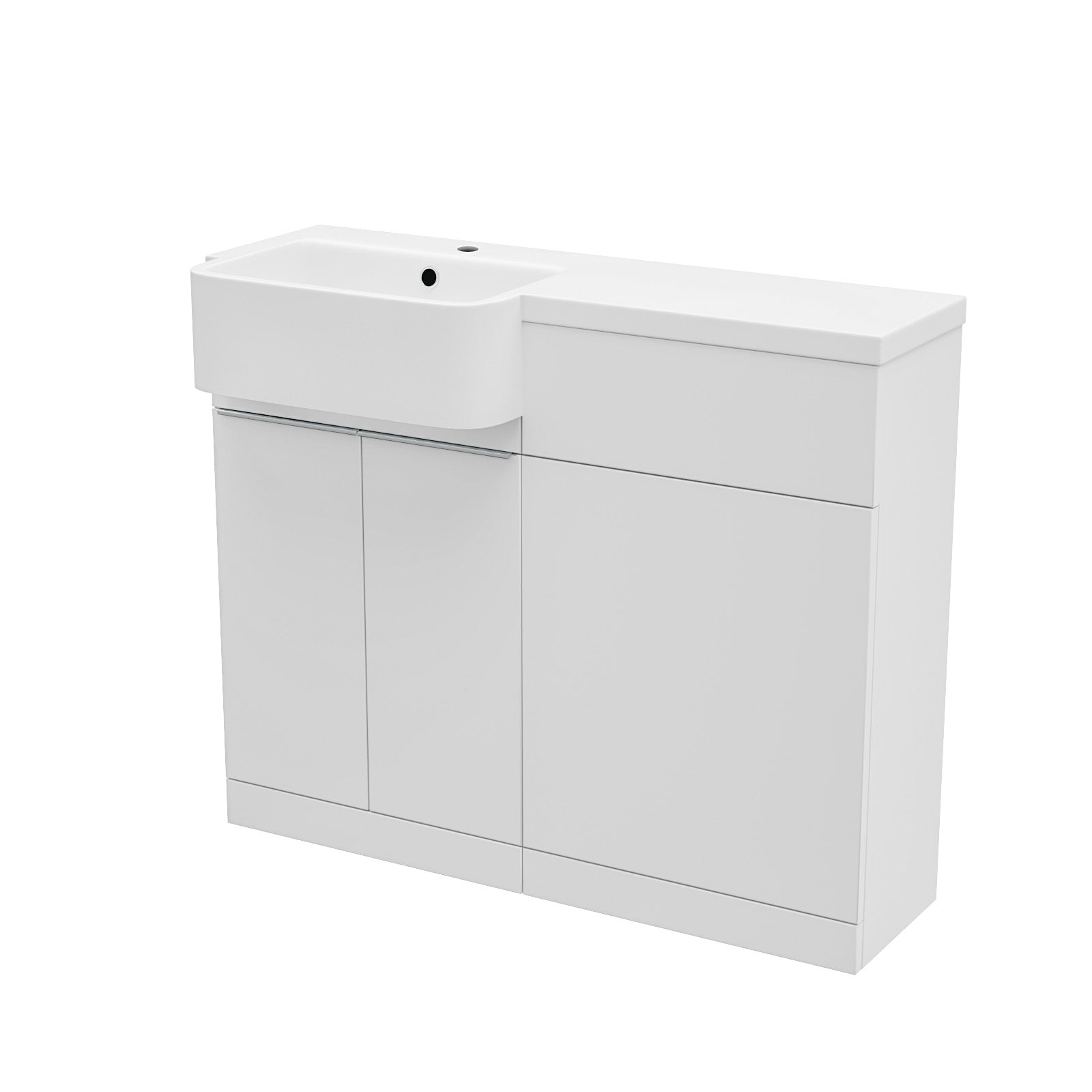 Bretford 1000mm Freestanding White Cabinet with Basin & WC Unit