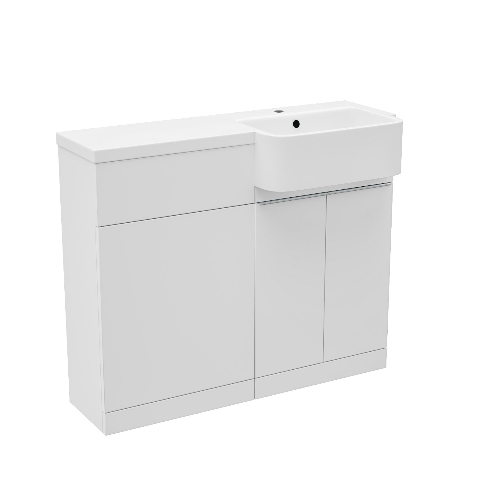 Bretford 1000mm Freestanding White Cabinet with Basin & WC Unit