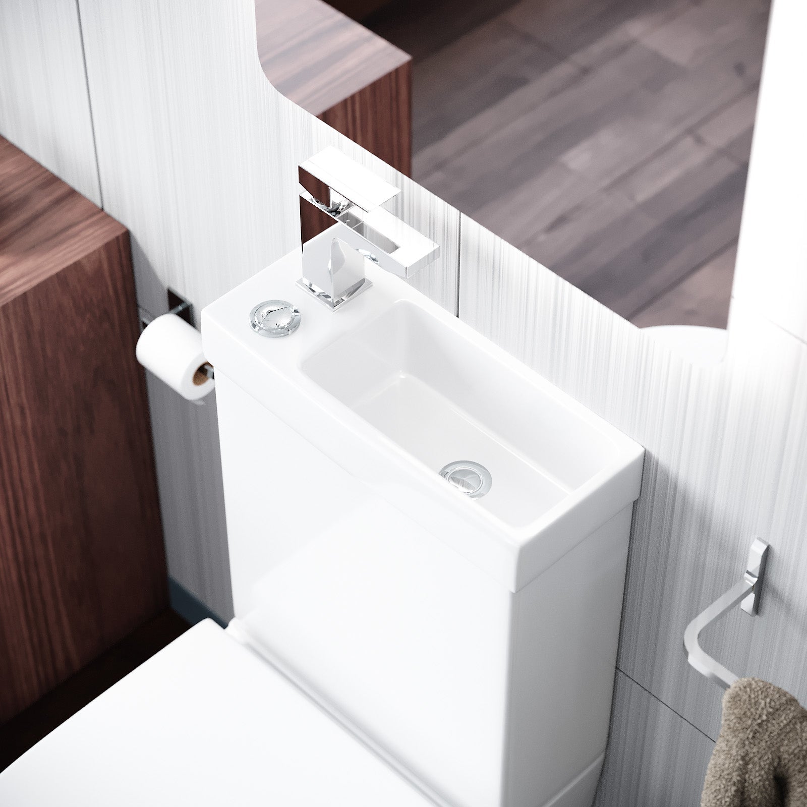 Pilton 2 in 1 Close Coupled Pan, Cistern, Seat & Aldo Basin Mixer Tap