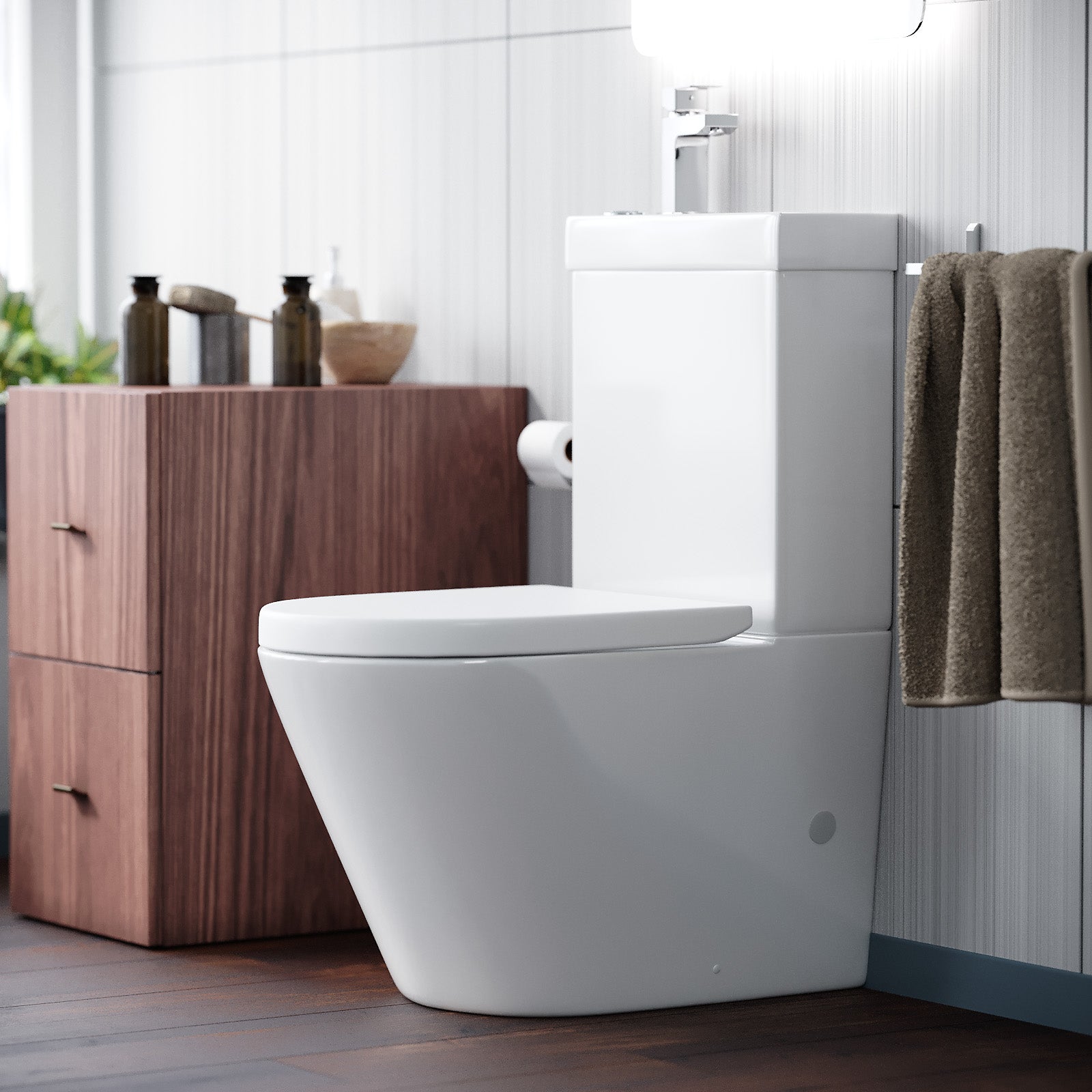 Pilton 2 in 1 Close Coupled Pan, Cistern, Seat & Aldo Basin Mixer Tap