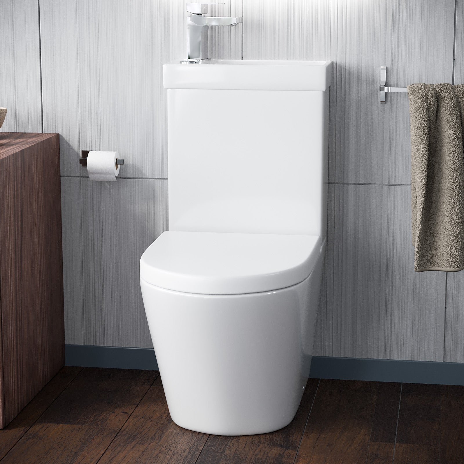 Pilton 2 in 1 Close Coupled Pan, Cistern, Seat & Aldo Basin Mixer Tap