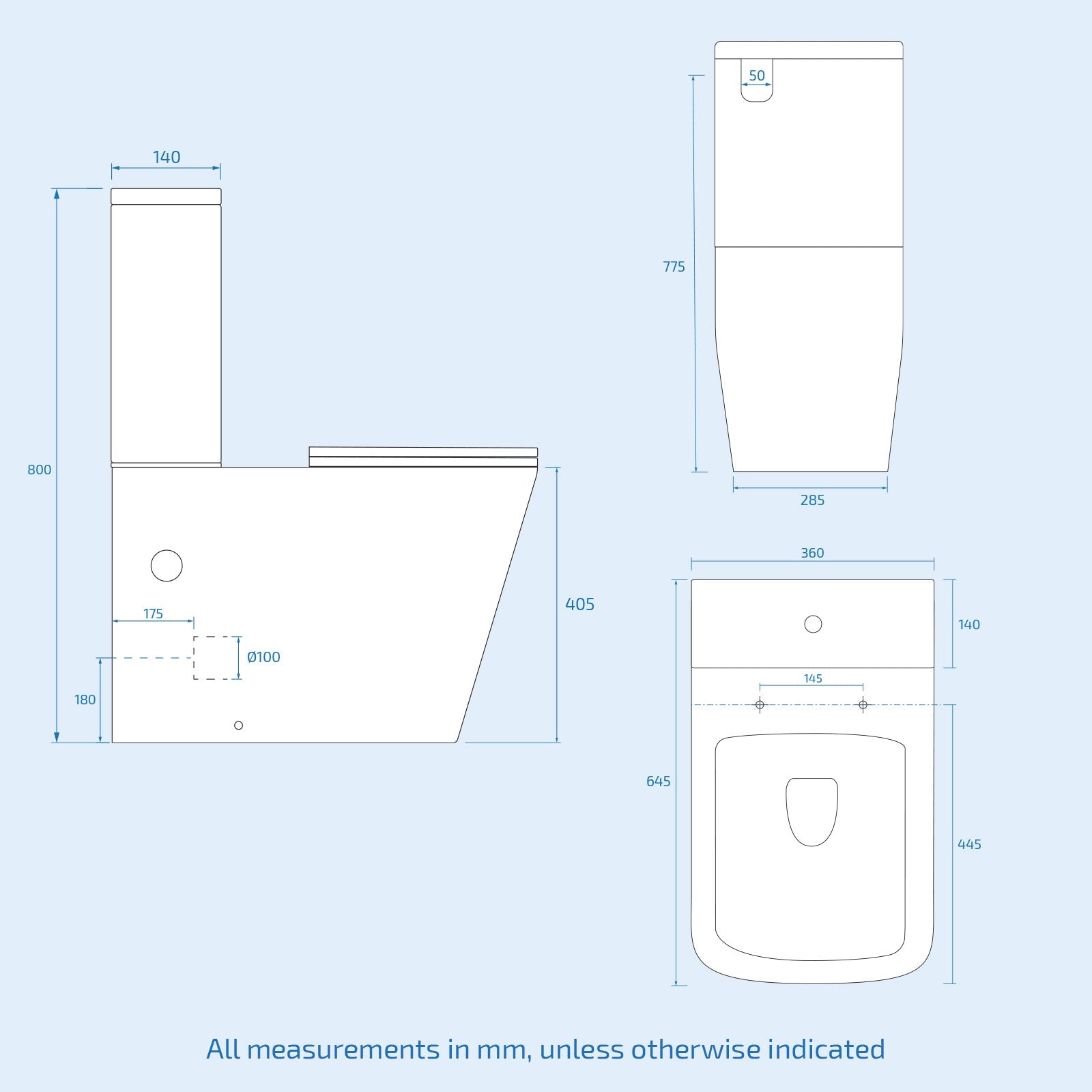 Merton 500mm Freestanding Flat Pack Vanity Basin Unit & Square Rimless Close Coupled Toilet White