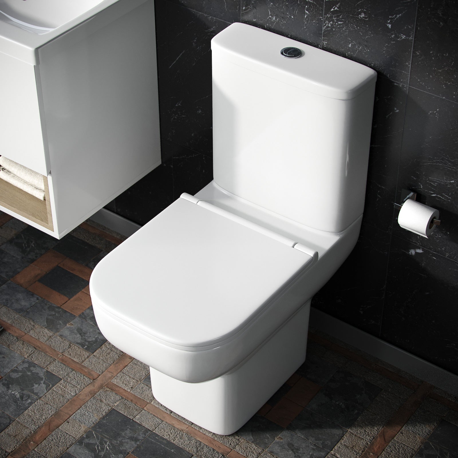 Louie Close Coupled Toilet Pan, Cistern & Soft Close Seat