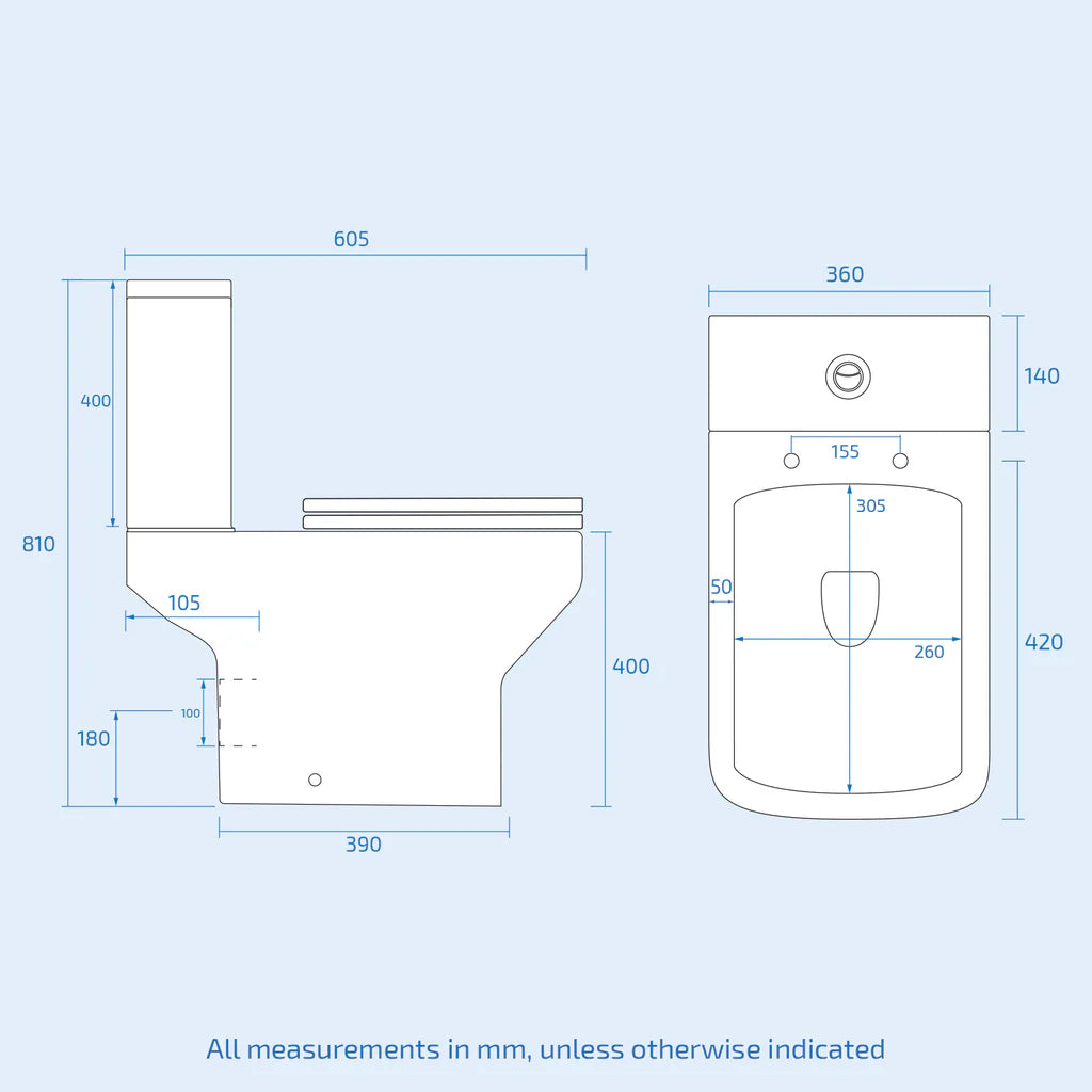 Louie 1500mm Bathtub with Bath Screen, 600mm Vanity & Close Coupled Toilet - Set with Matte Black Fittings
