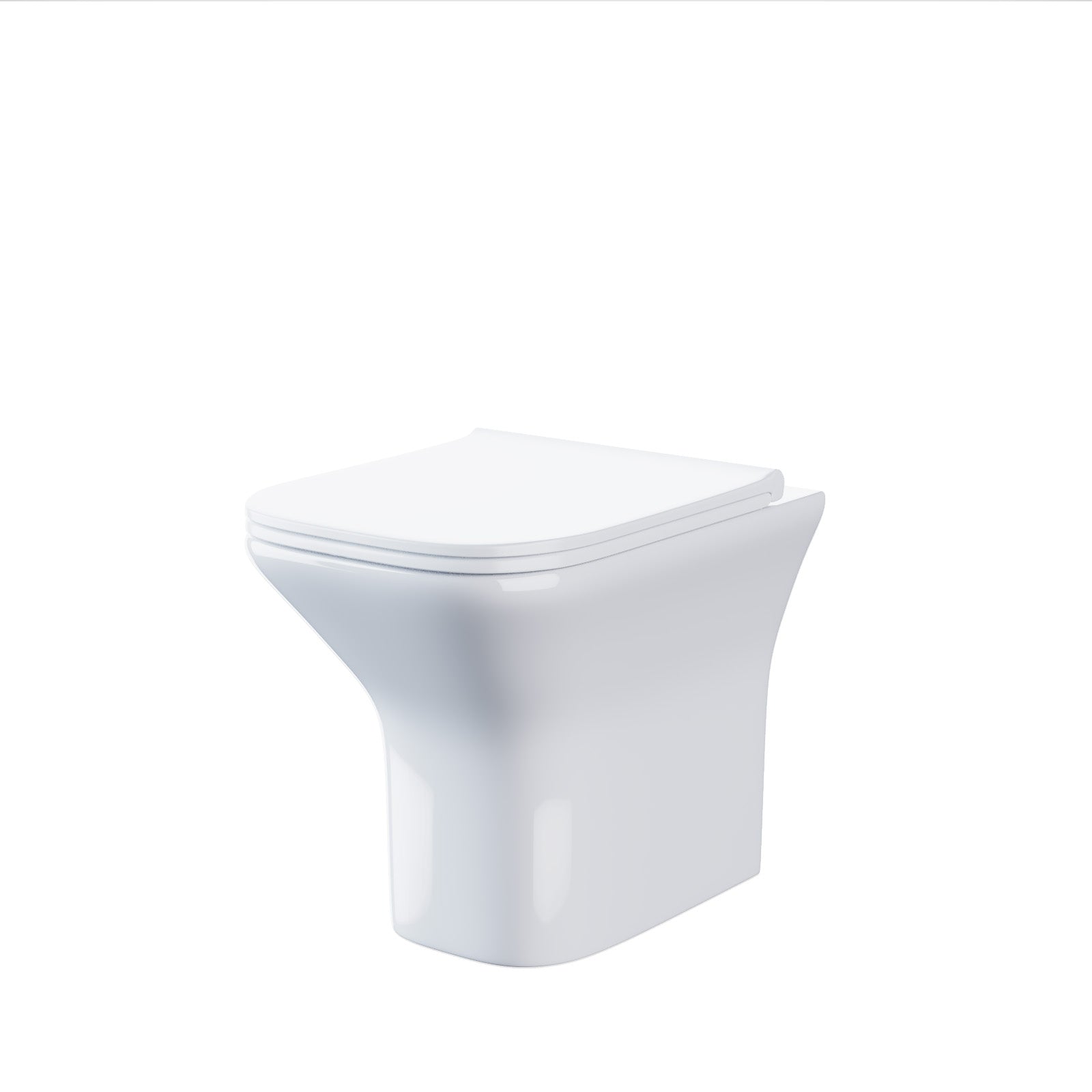 White Soft Close Slim Seat Square Back to Wall Toilet