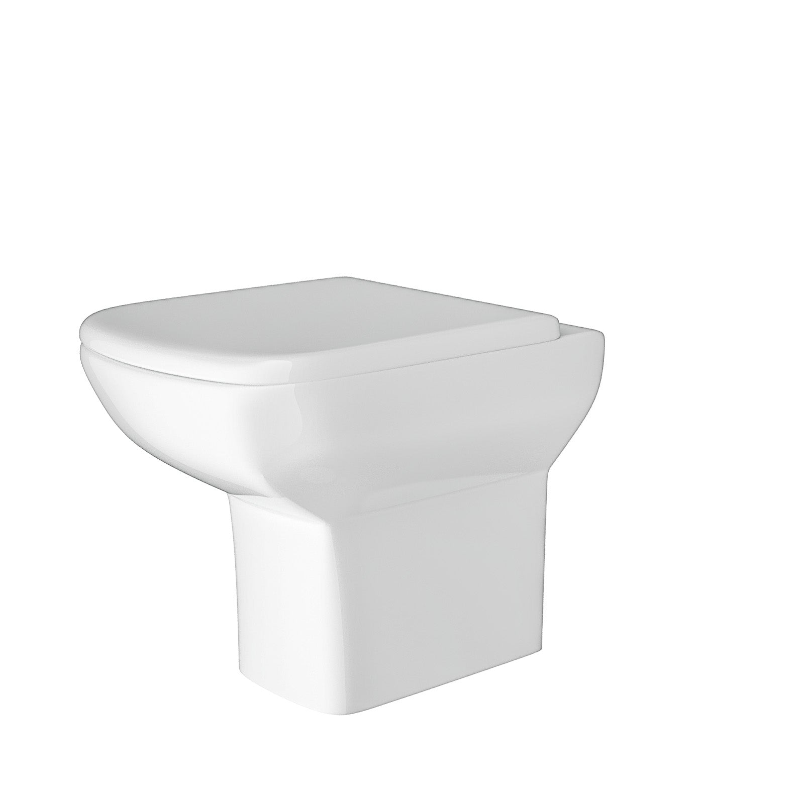 Modern Back to Wall Rimless Toilet and Soft Close Seat White