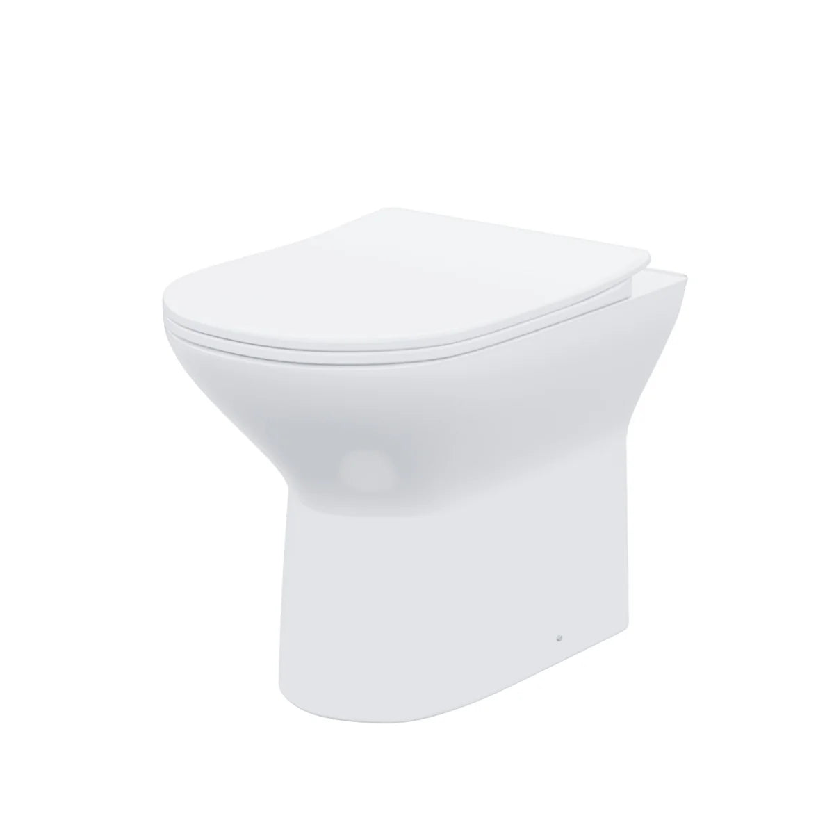 Compact Gloss White Rimless Back To Wall Toilet Slim Soft Close Seat Cover