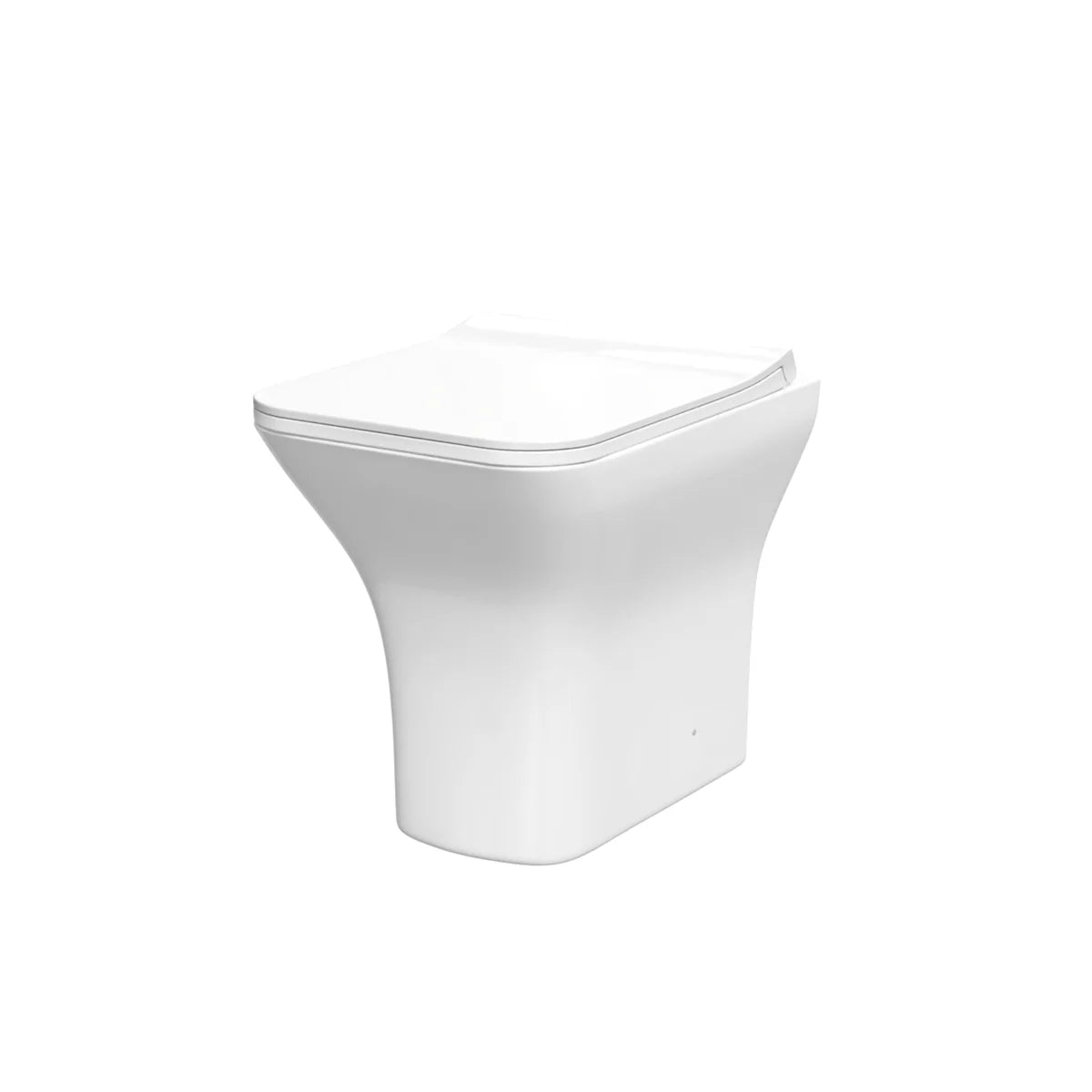 White Square Rimless Soft Close Slim Seat Back To Wall Toilet