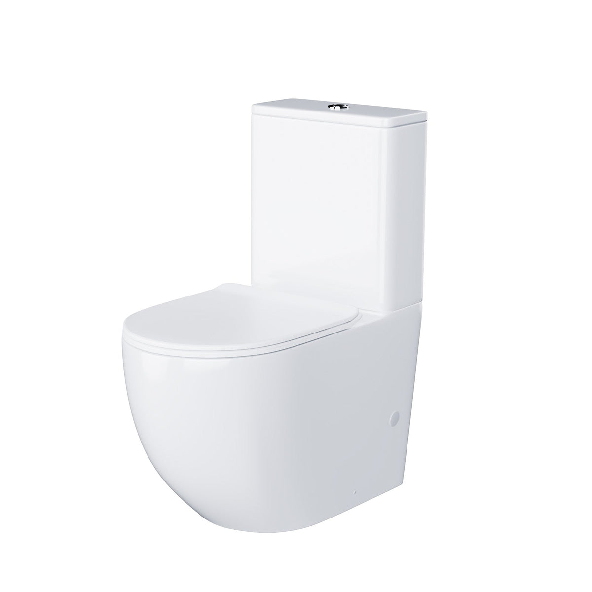 Round Close Coupled Toilet and Seat with Cistern