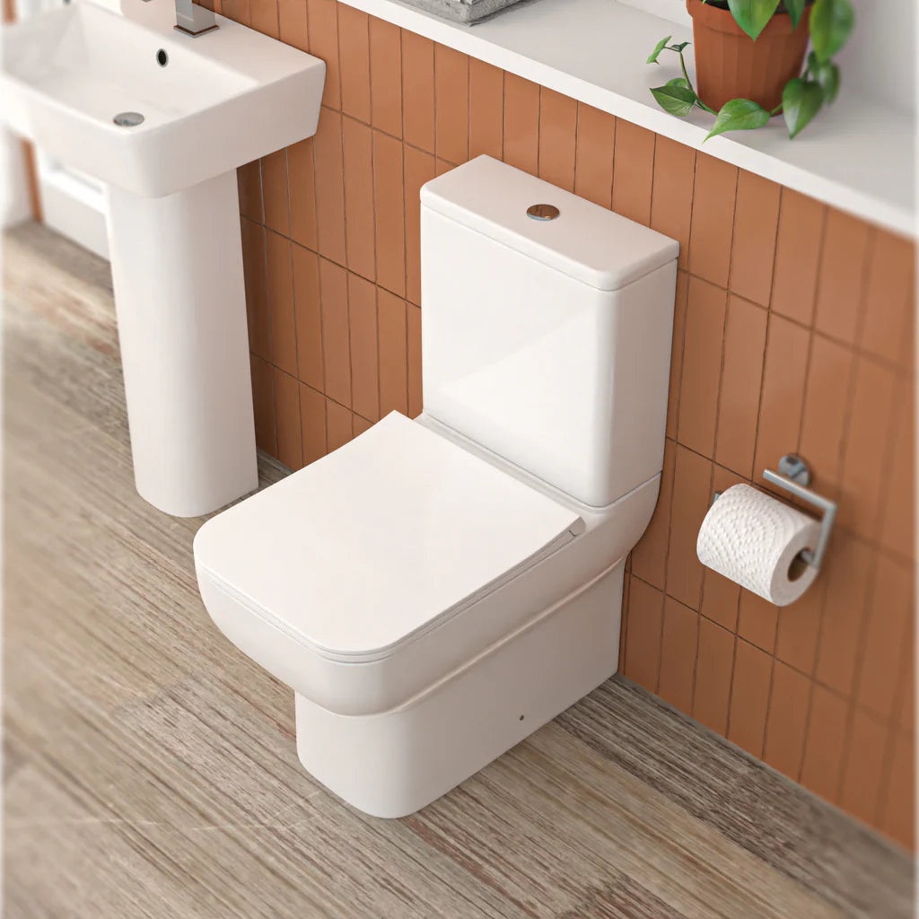 Oxford Square Rimless Close Coupled Toilet With Seat & Cistern
