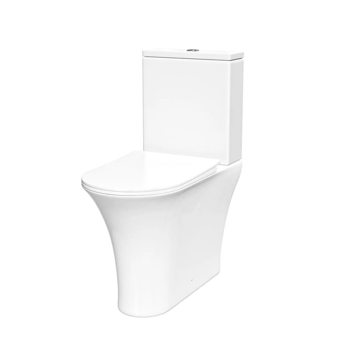 White Comfort Height Soft Close Round Rimless Close Coupled Toilet