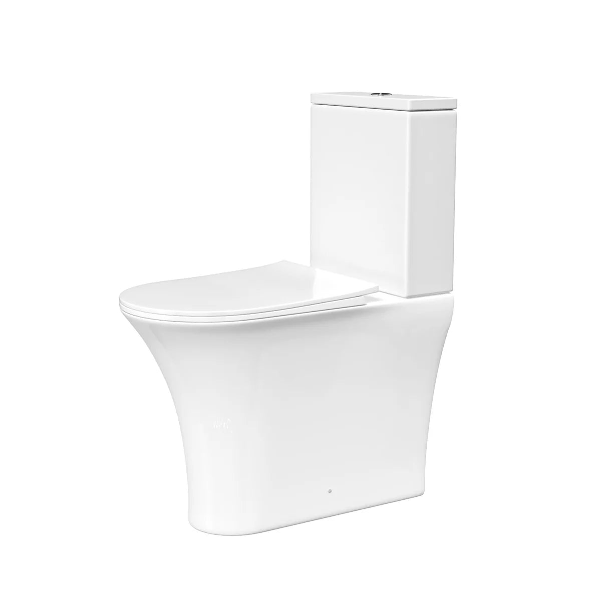 White Comfort Height Soft Close Round Rimless Close Coupled Toilet