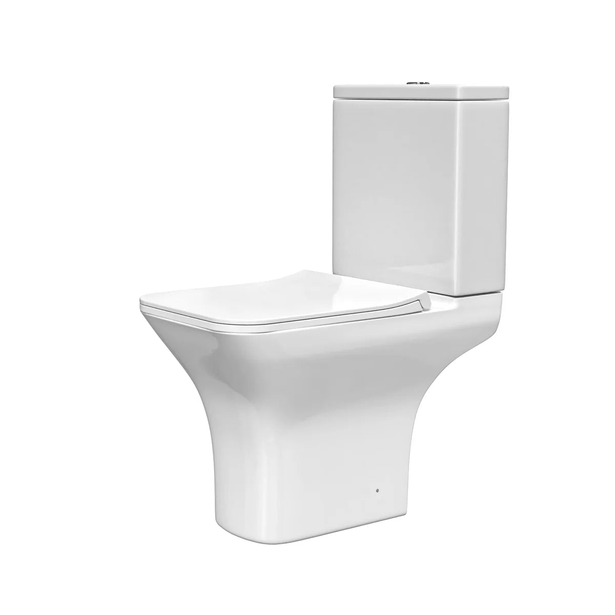 White Close Coupled Rimless Square Toilet Soft Close Seat