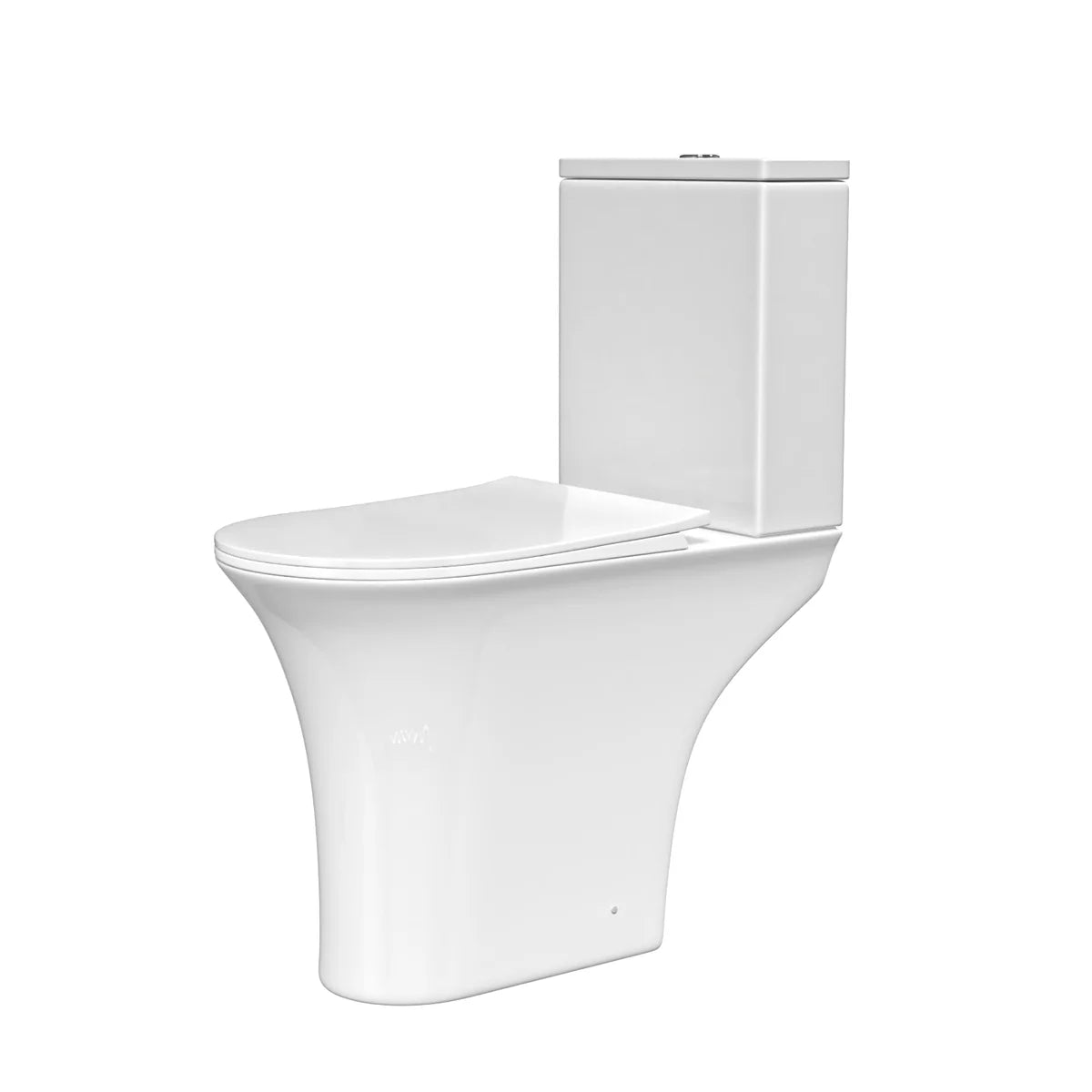 Modern Rimless Comfort Height Close Coupled Toilet Pan Seat