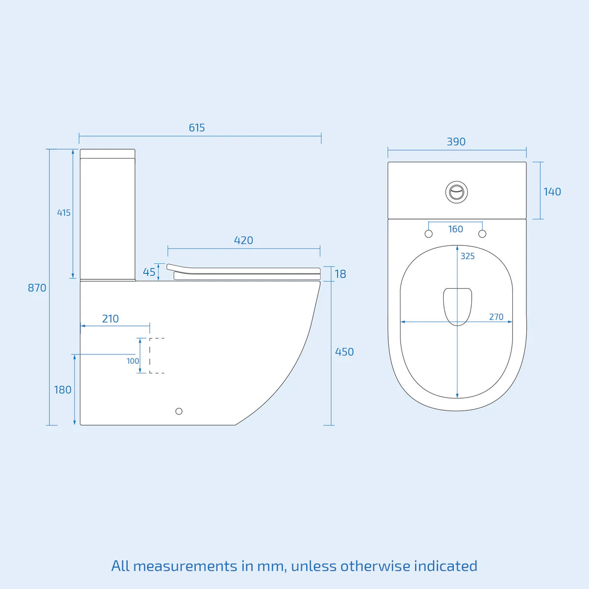 White Comfort Height Soft Close Round Rimless Close Coupled Toilet