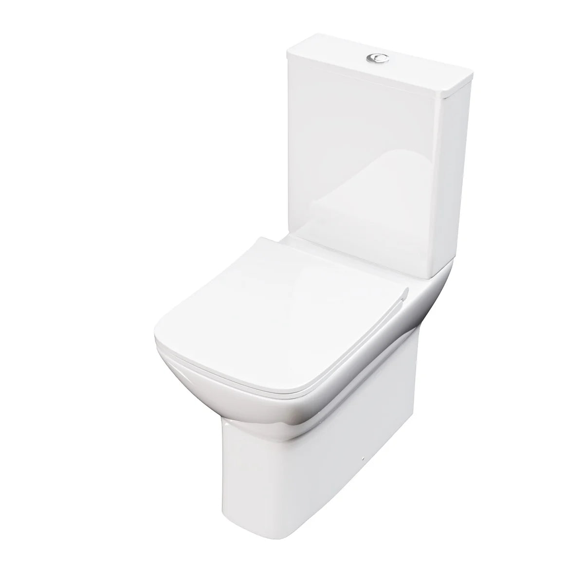 White Comfort Height Soft Close Rimless Close Coupled Toilet