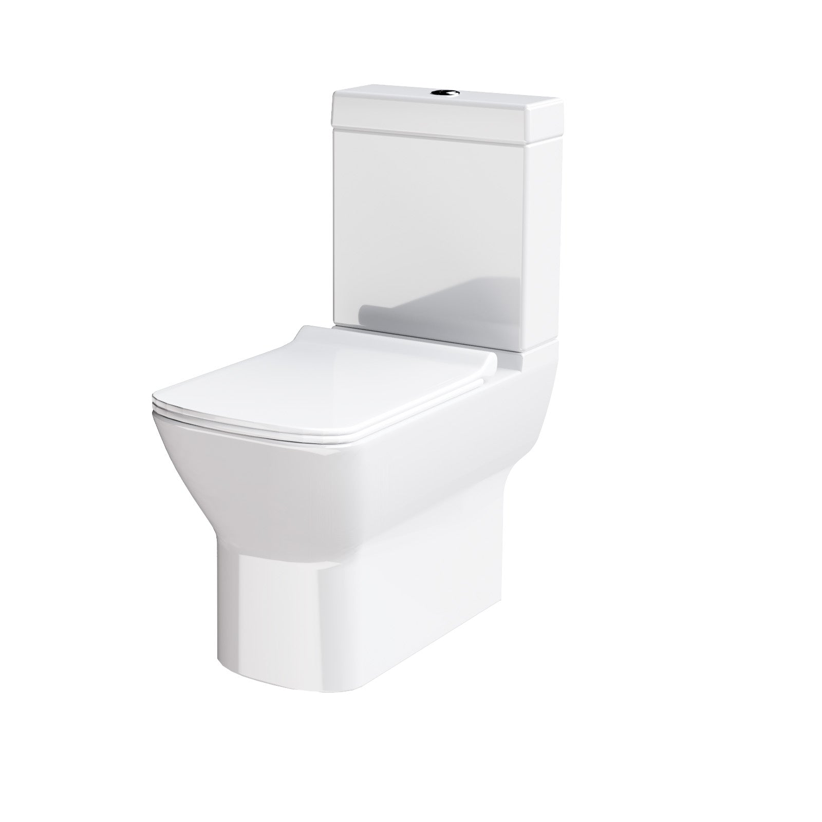 Kendal Modern Stylish Bathroom Close Coupled Toilet with Soft Close Seat White