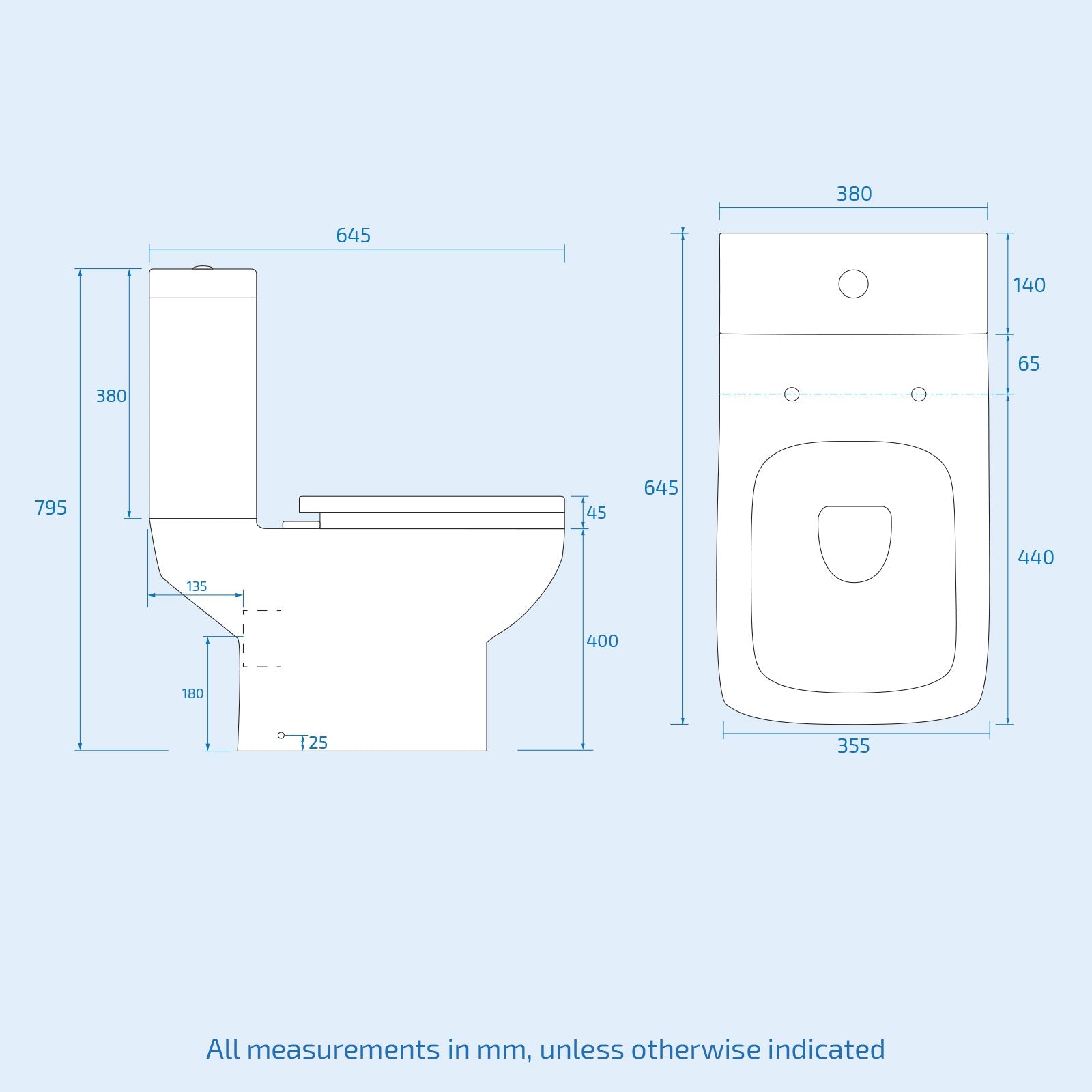 Kendal Modern Stylish Bathroom Close Coupled Toilet with Soft Close Seat White