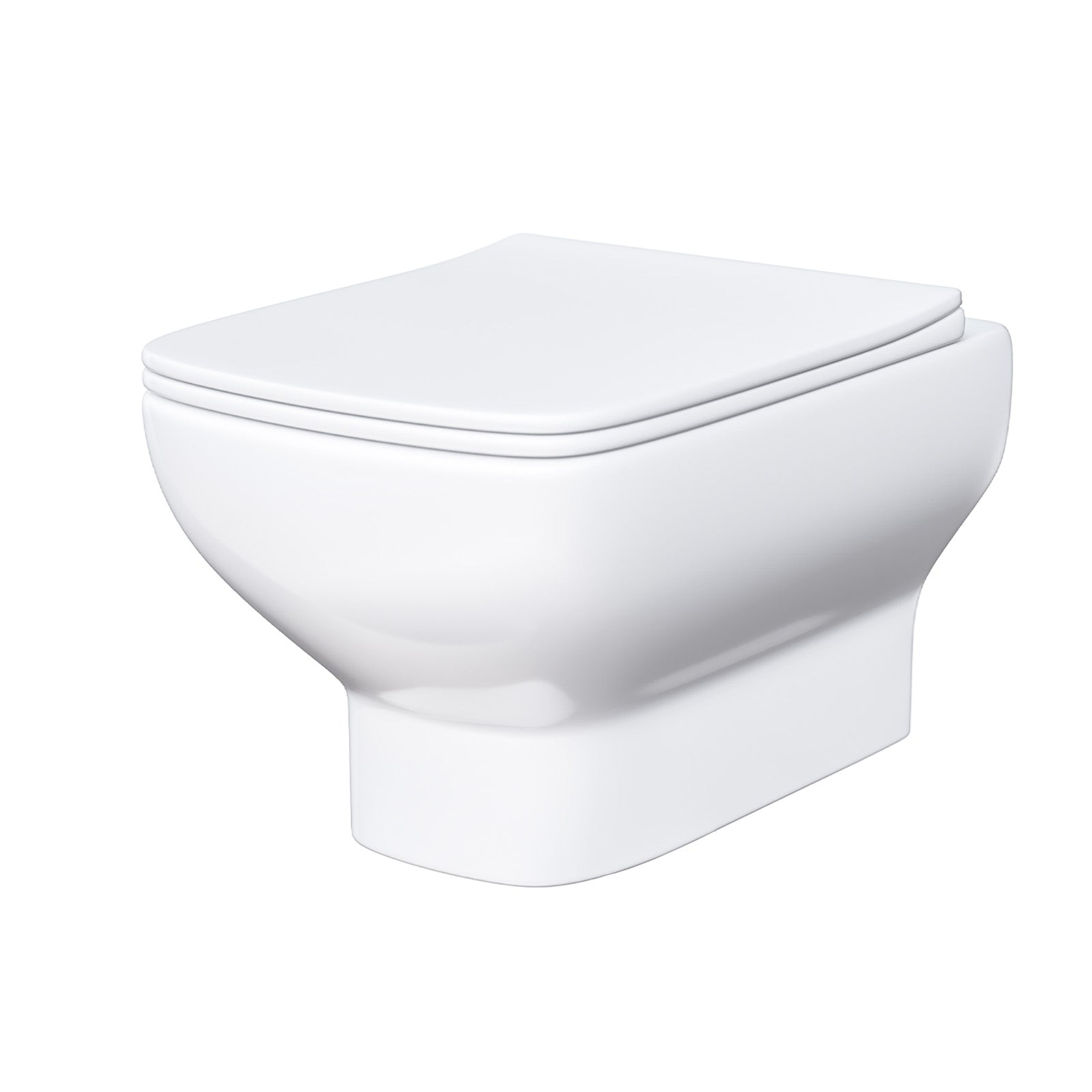 Wall Hung Rimless Toilet, Cistern Frame Matte Chrome Button