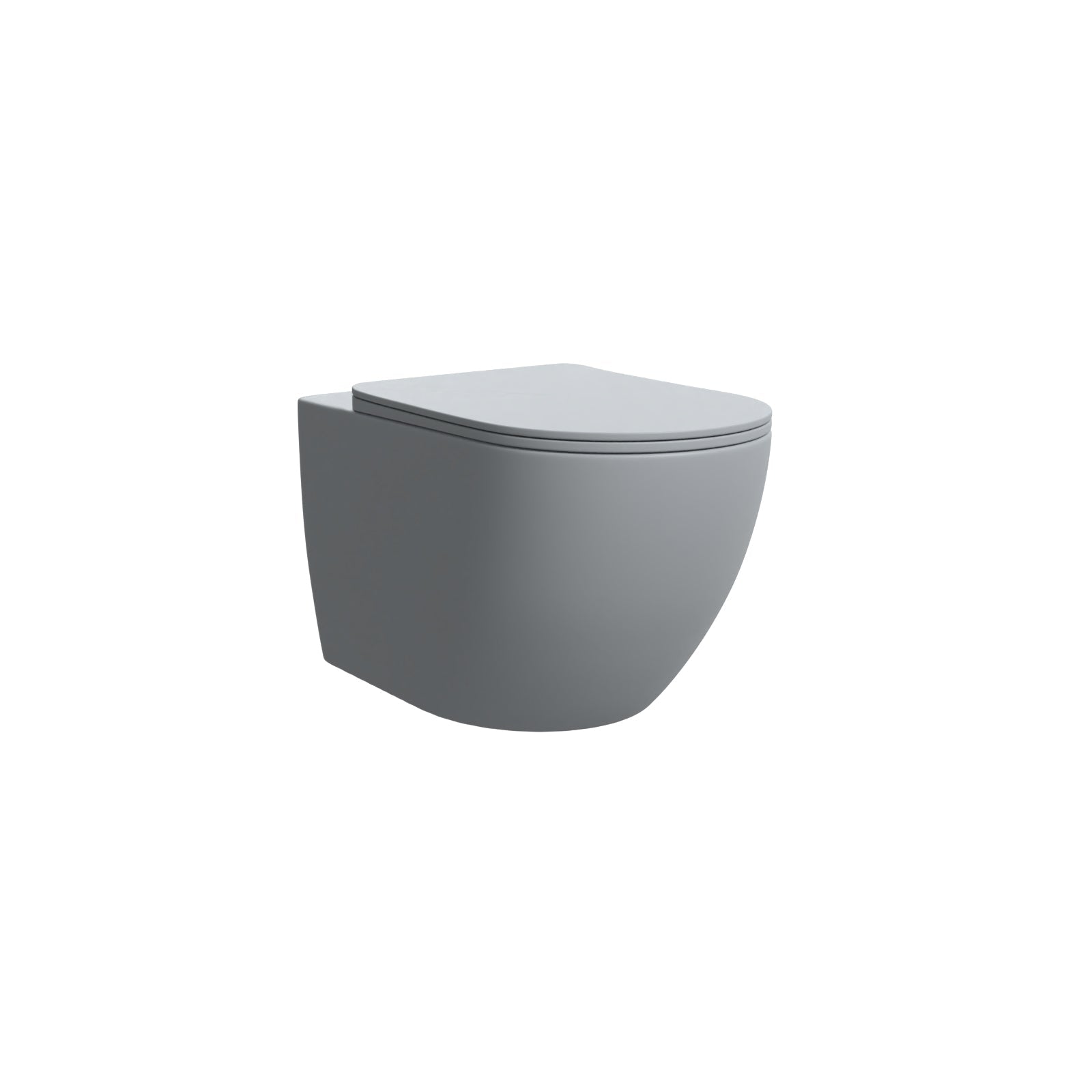 Tornado Flush Round Matte Grey Wall Hung Rimless Toilet With Frame & Flush Plate