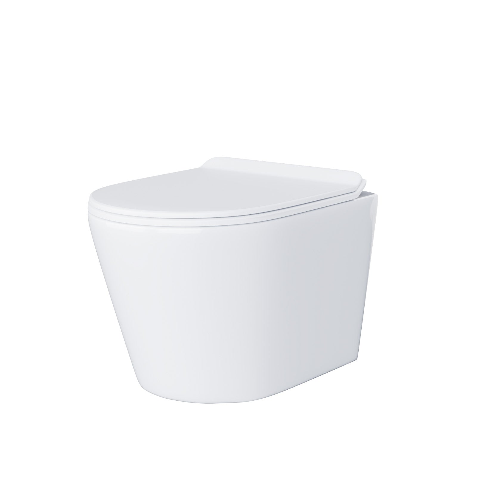 Tornado Flush White Round Wall Hung Rimless Toilet Pan with Slim Seat