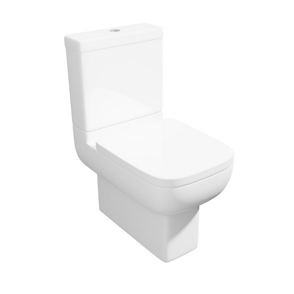 Kartell Options 600 White Close Coupled Rimless Square Toilet with Cistern & Soft Close Seat