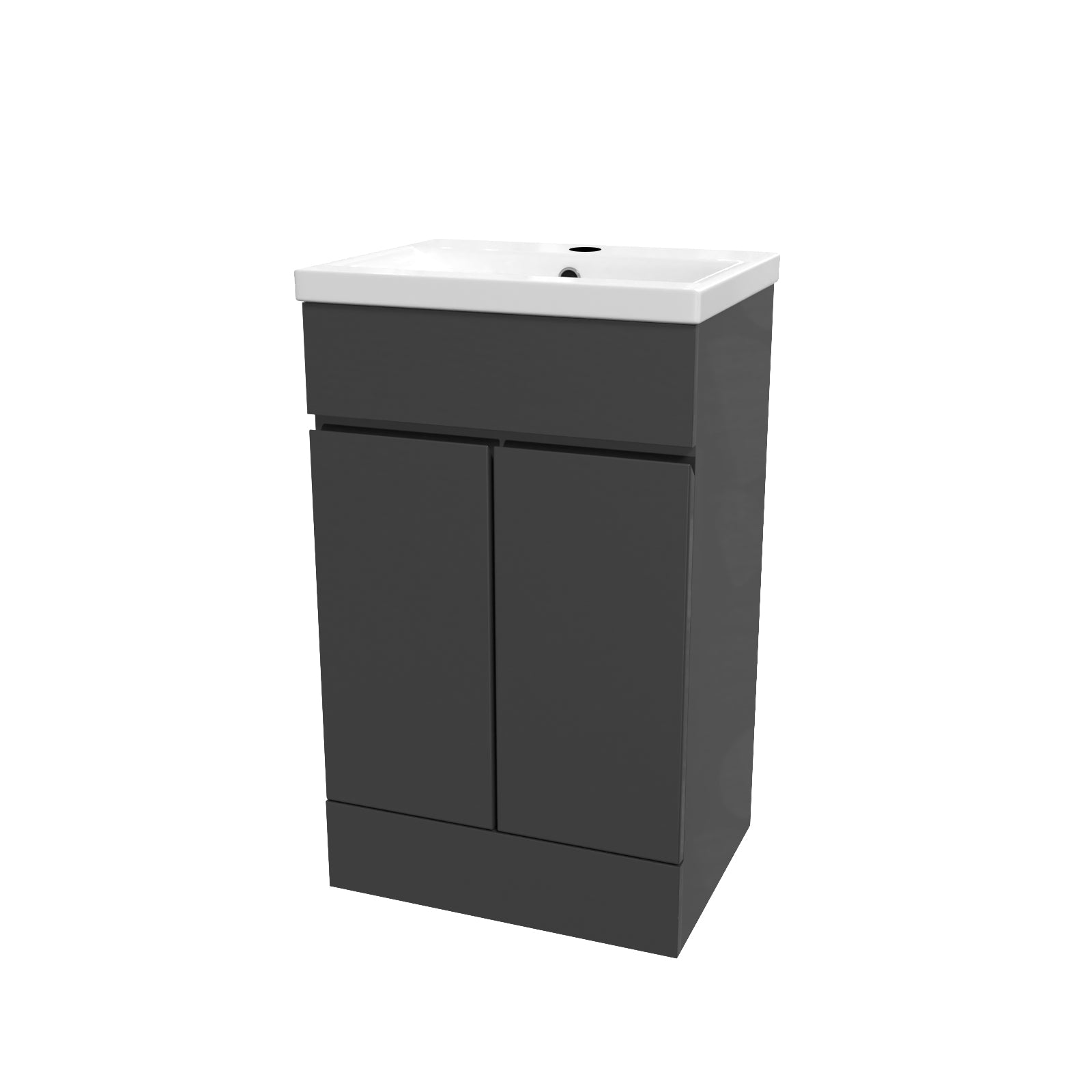 Alaska Dark Grey 500mm PVC Freestanding Bathroom Basin Vanity Unit