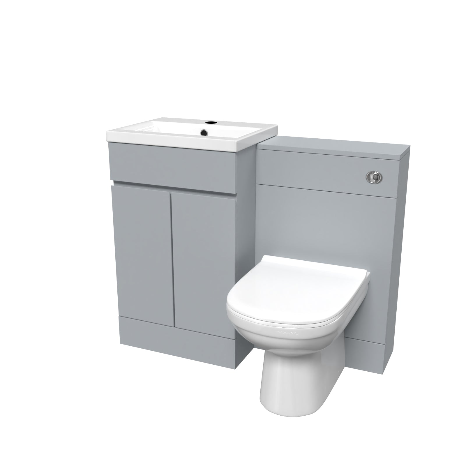 Matte Galaska Matte Grey Freestanding PVC 500mm 2 Doors Vanity & WC Unit & BTW Toiletrey Freestanding PVC 500mm 2 Doors Vanity & WC Unit & BTW Toilet