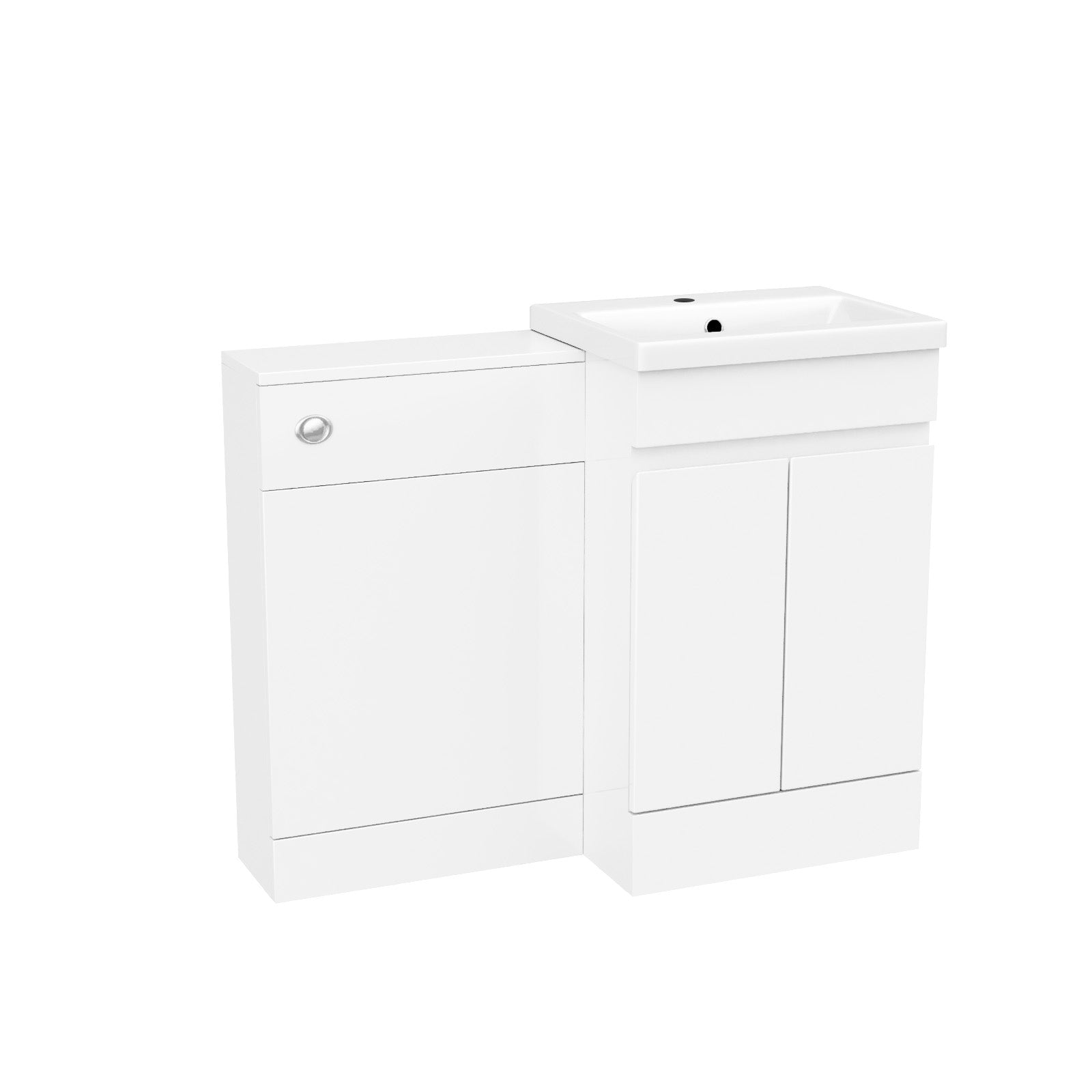 Alaska White Freestanding PVC 500mm 2 Doors Vanity & WC Unit