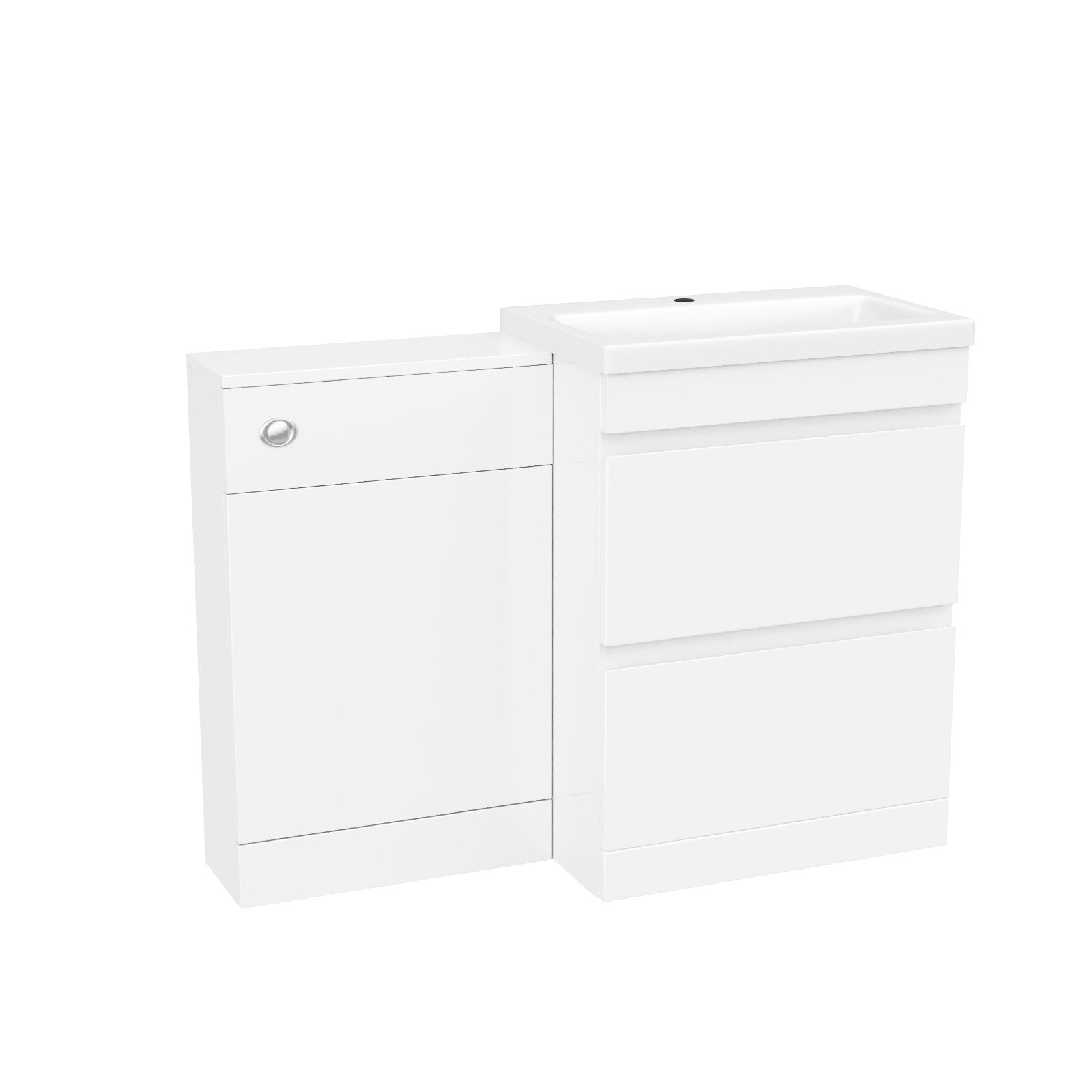 Alaska White Freestanding PVC 600mm 2 Drawers Vanity & WC Unit