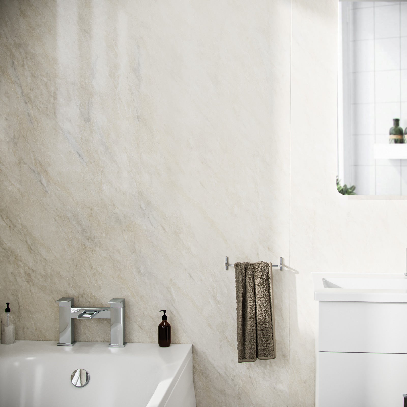 PVC Ceiling Panel/Shower Wall Panel Pergamon Marble 250mm X 2700mm X 5mm (Pack Of 4)