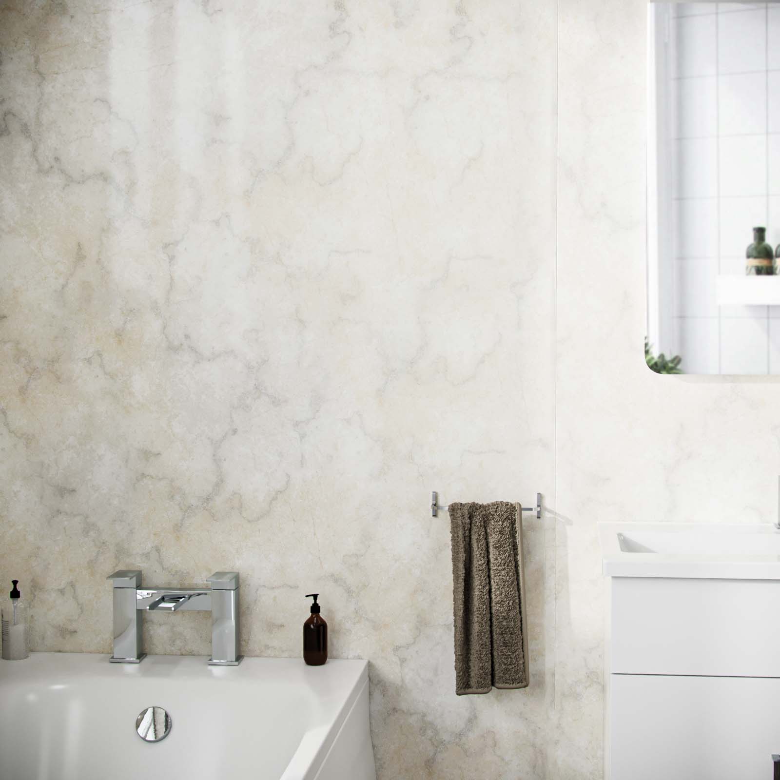 PVC Shower Wall Panel Pergamon Stone 1000mm X 2400mm X 10mm